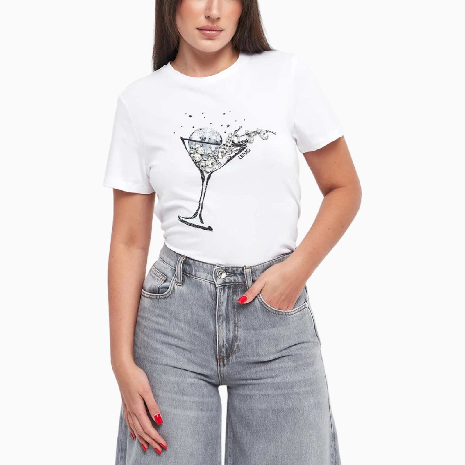 Дамска бяла тениска Liu Jo Women T-shirt WA6237 JS923 P9332 Front View