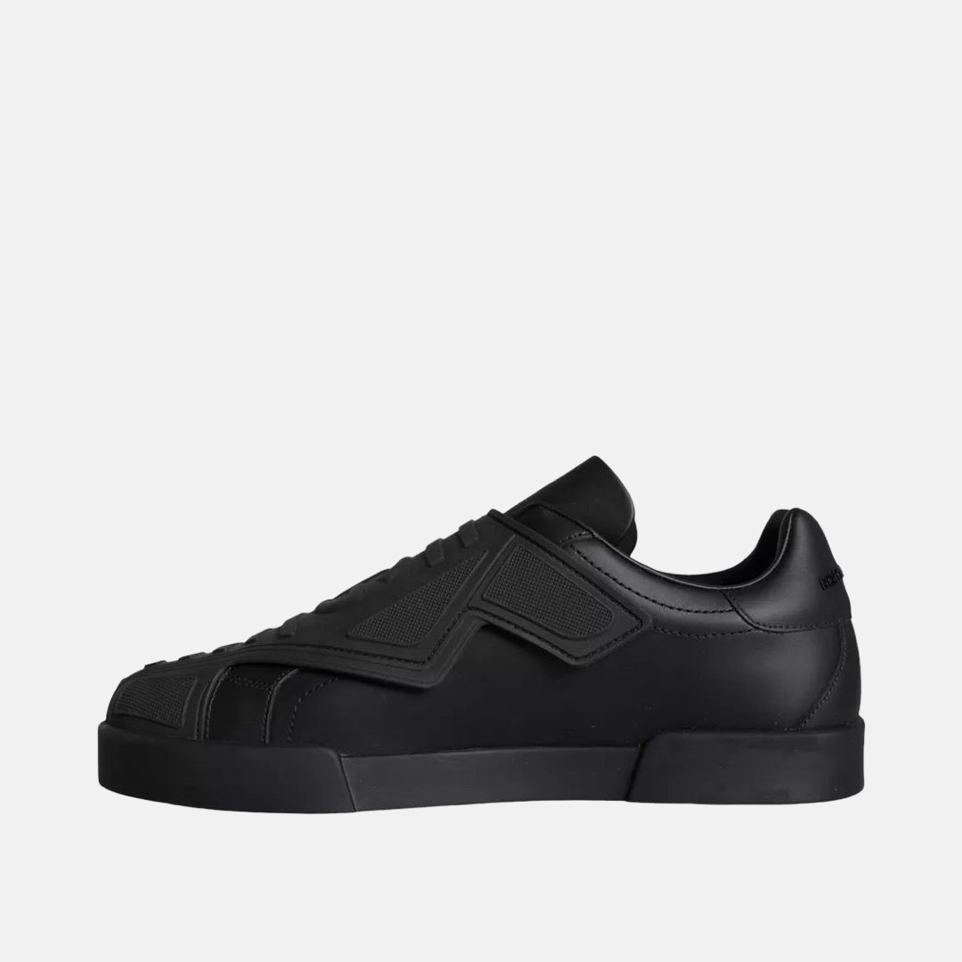 Мъжки черни маратонки Dolce & Gabbana Wave Black Lace Up Wave Low Top Sneakers