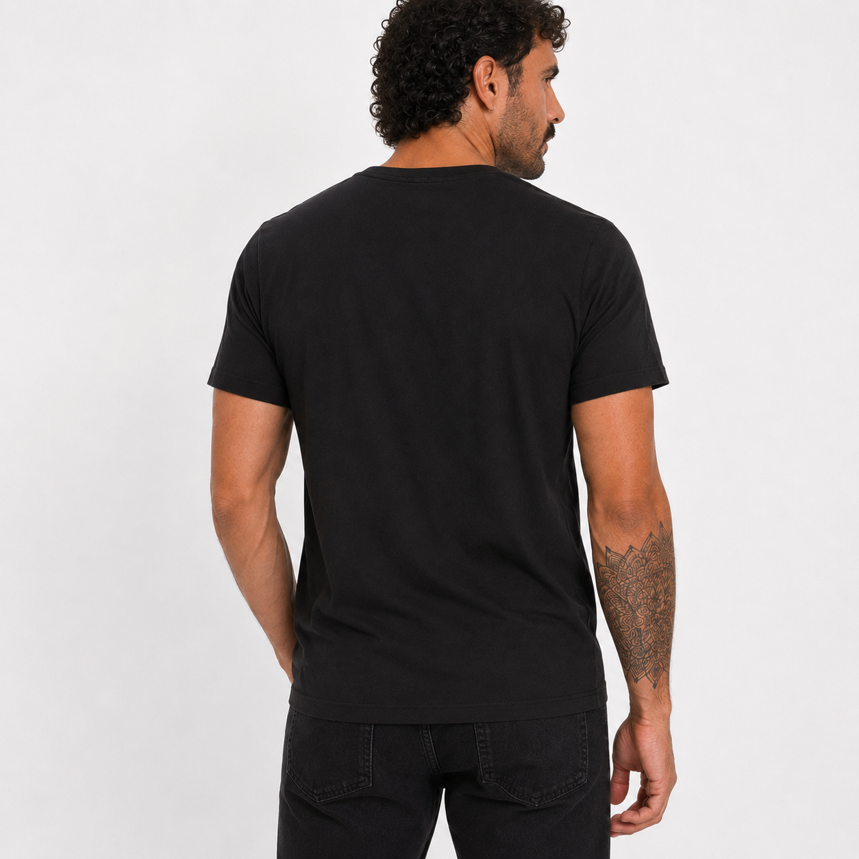 Мъжка черна тениска Cavalli Class Men T-shirt QXH01DJD060 05051 Back View