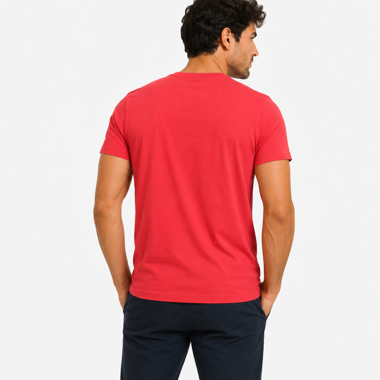Мъжка червена тениска Cavalli Class Men T-shirt QXT61PJD060 2798BD1 02000 Back View