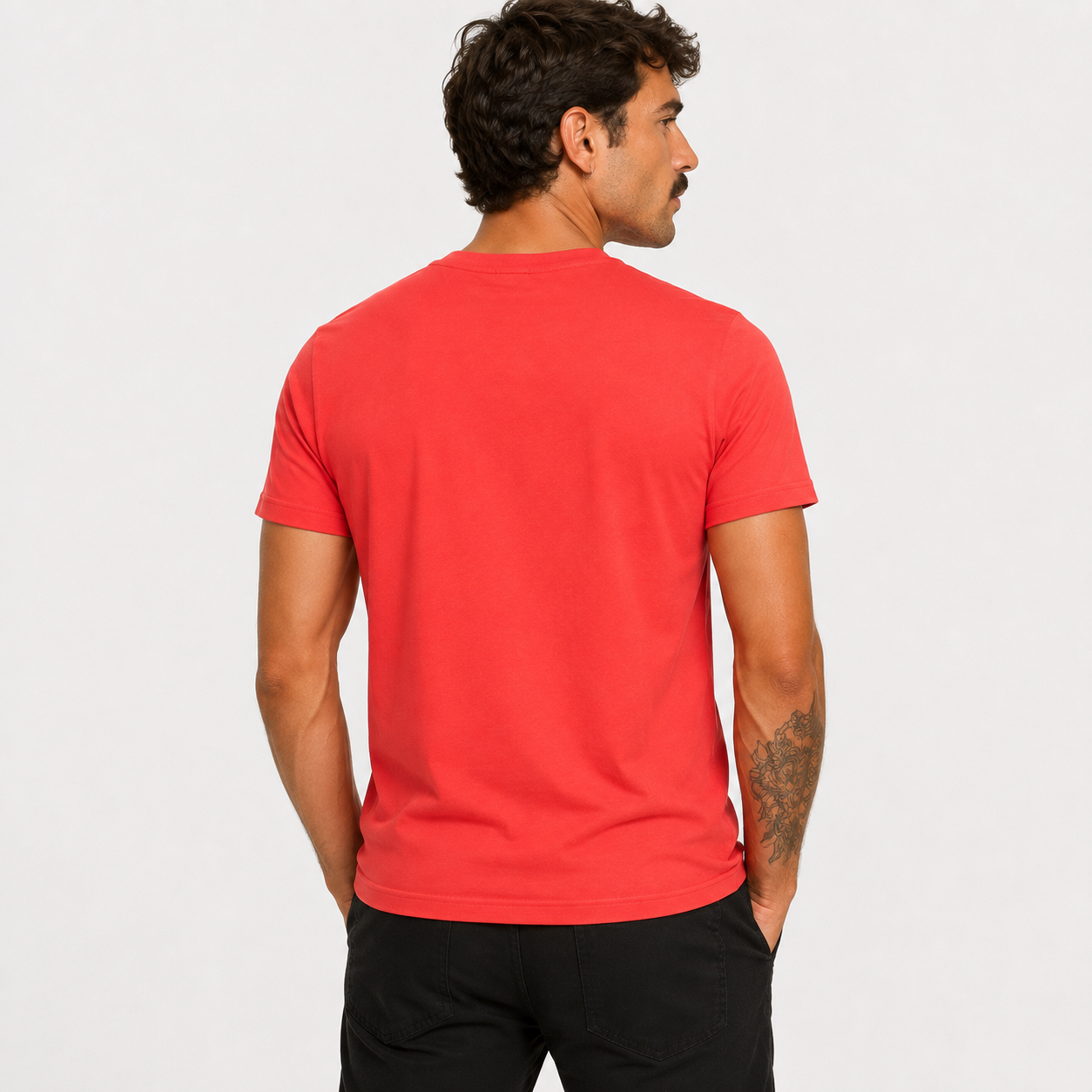 Мъжка червена тениска Cavalli Class Men T-shirt QXT62T JD060 02000 Back View