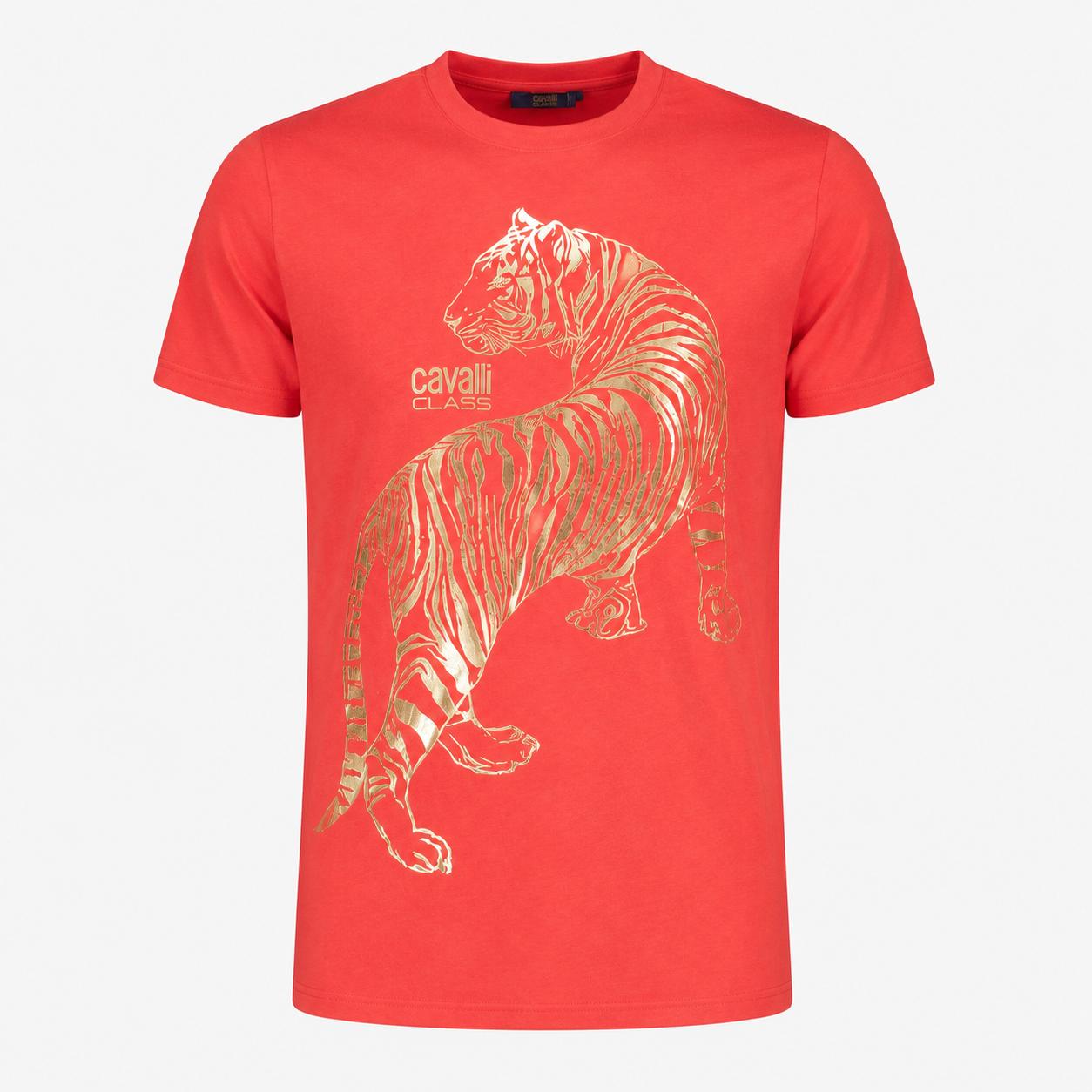 Мъжка червена тениска Cavalli Class Men T-shirt QXT62T JD060 02000 Front View
