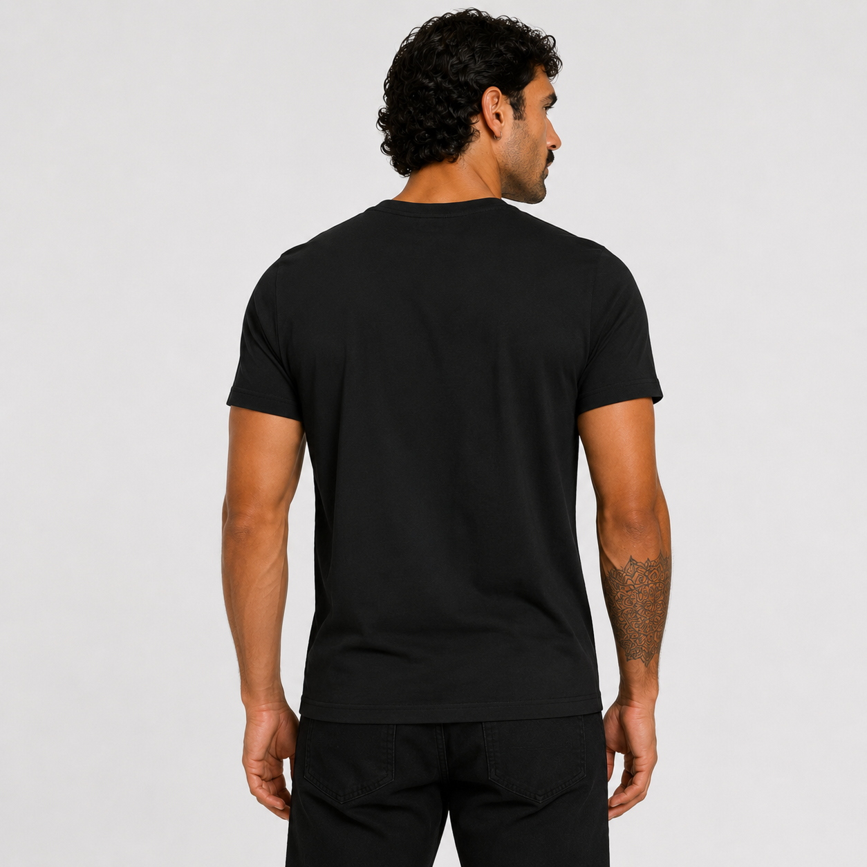 Мъжка черна тениска Cavalli Class Men T-shirt QXT62UJD060 05051 Back View