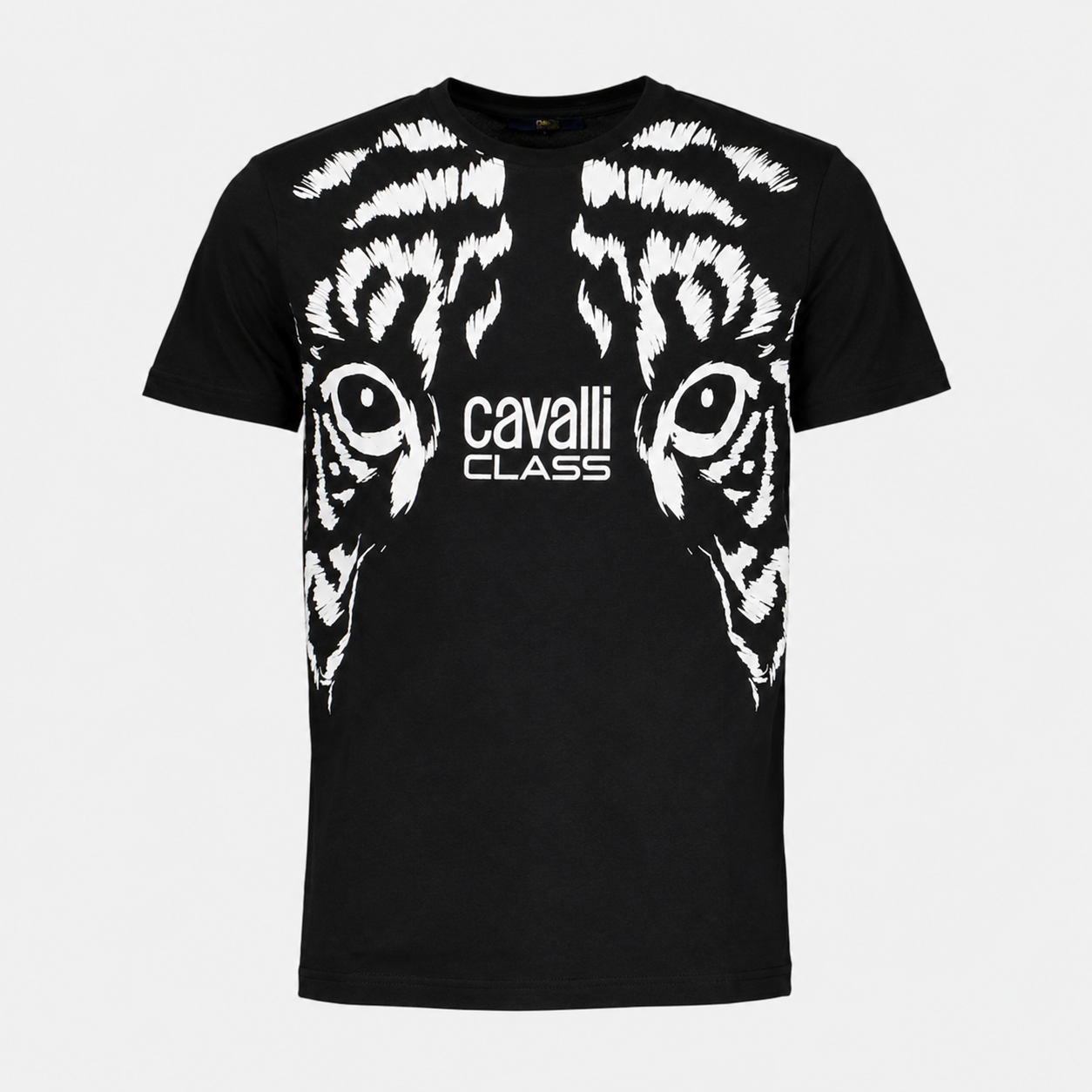 Мъжка черна тениска Cavalli Class Men T-shirt QXT62UJD060 05051 Front View