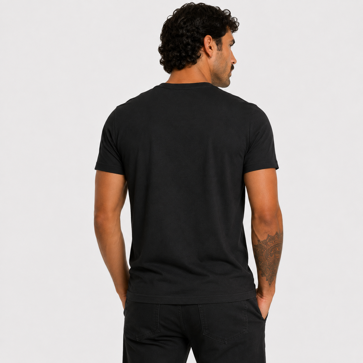 Мъжка черна тениска Cavalli Class Men T-shirt QXT63GJD060 05051 Back View