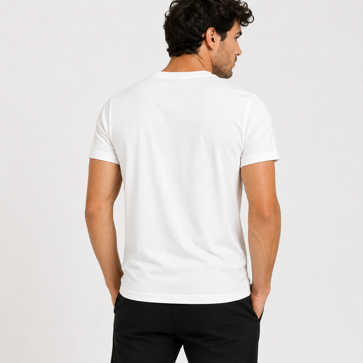 Мъжка бяла тениска Cavalli Class Men T-shirt RXT60EJD060 00053 Back View