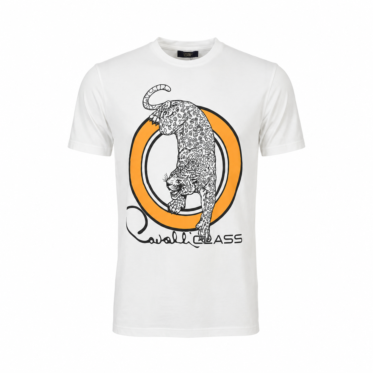 Мъжка бяла тениска Cavalli Class Men T-shirt RXT60EJD060 00053 Front View