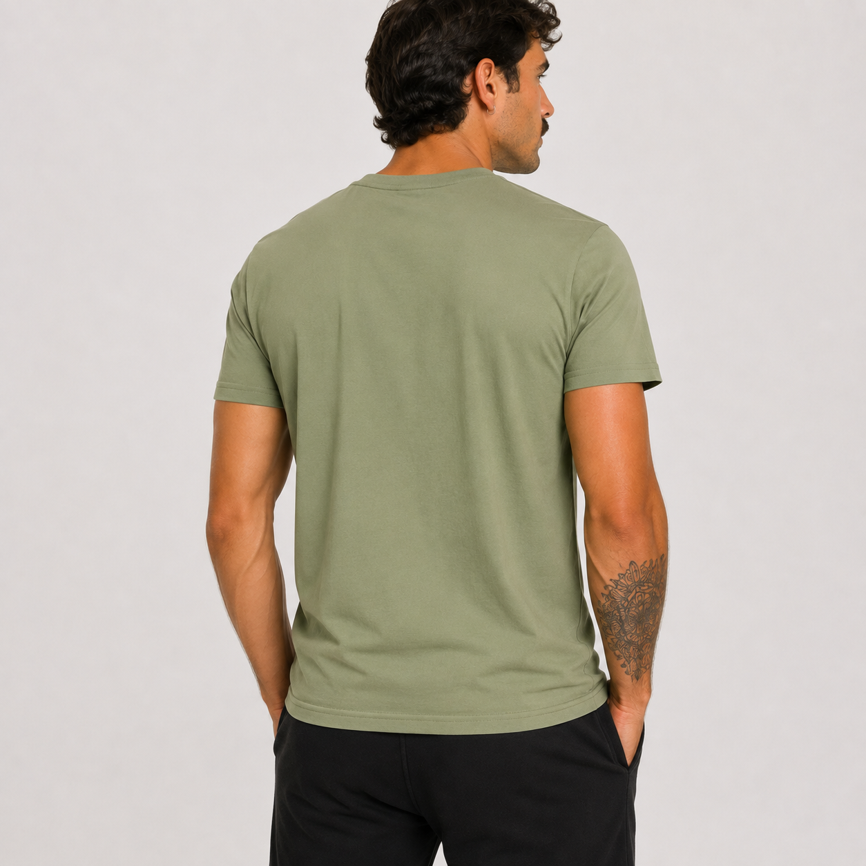 Мъжка зелена тениска Cavalli Class Men T-shirt TXT60PJD060 04050 Back View