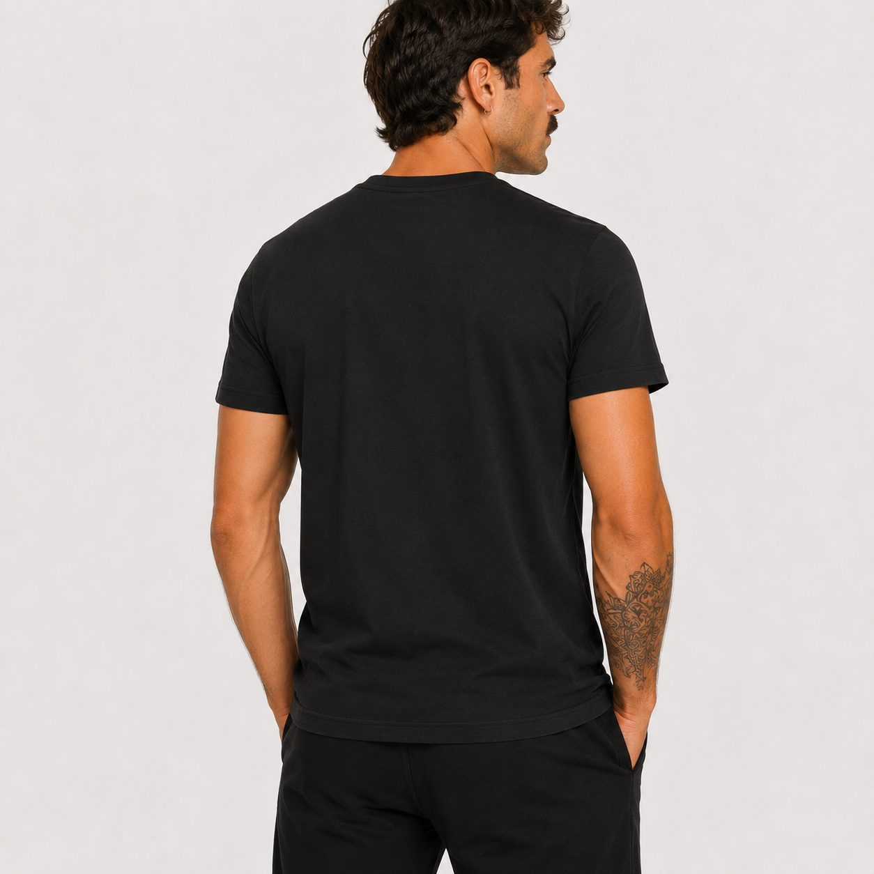Мъжка черна тениска Cavalli Class Men T-shirt TXT61MJD060 05051 Back View