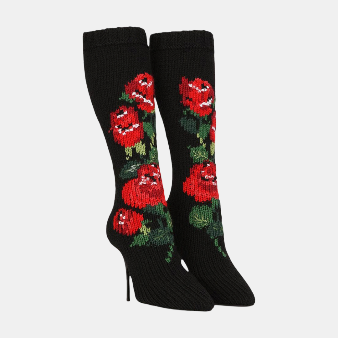 Dolce & Gabbana Floral Stiletto Women Boots