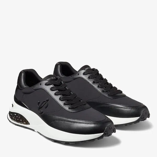 Jimmy Choo Memphis Sneakers MEMPHISLACEUPFOVZYBLACKMIX Front View