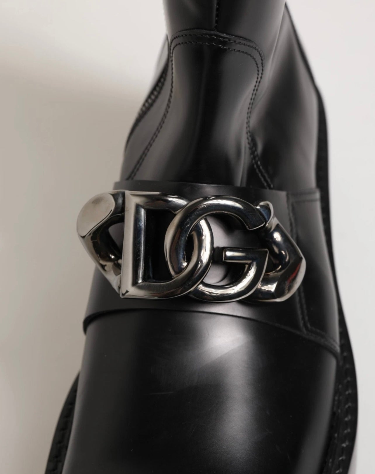 Мъжки ботуши Men’s biker boots DOLCE & GABBANA A70055 AB640 80999 Black logo view