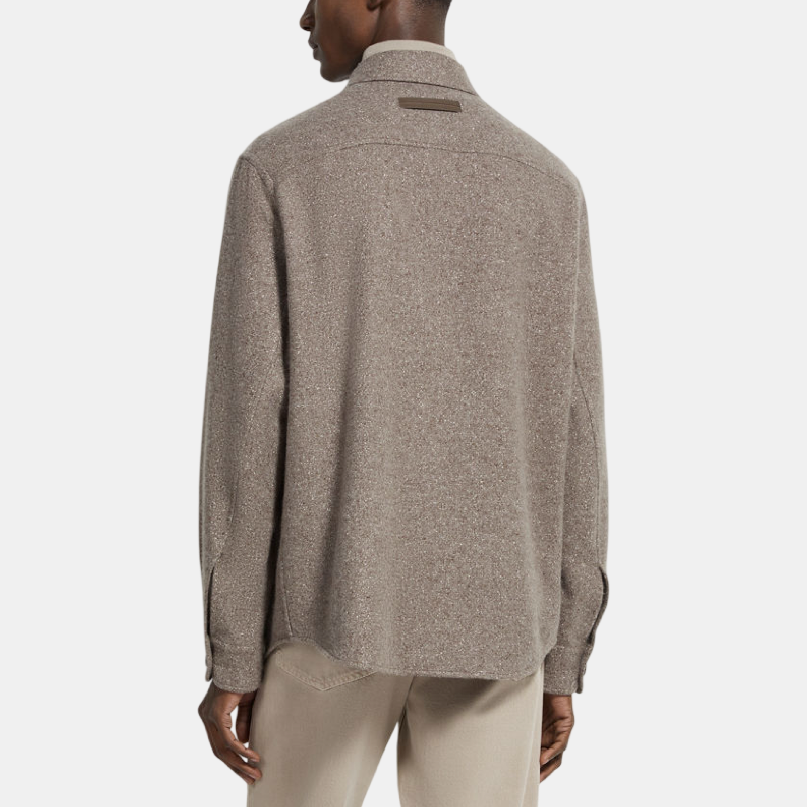 ZEGNA Cashmere And Silk Men Overshirt UGV10A2 SOT48 018 Back View