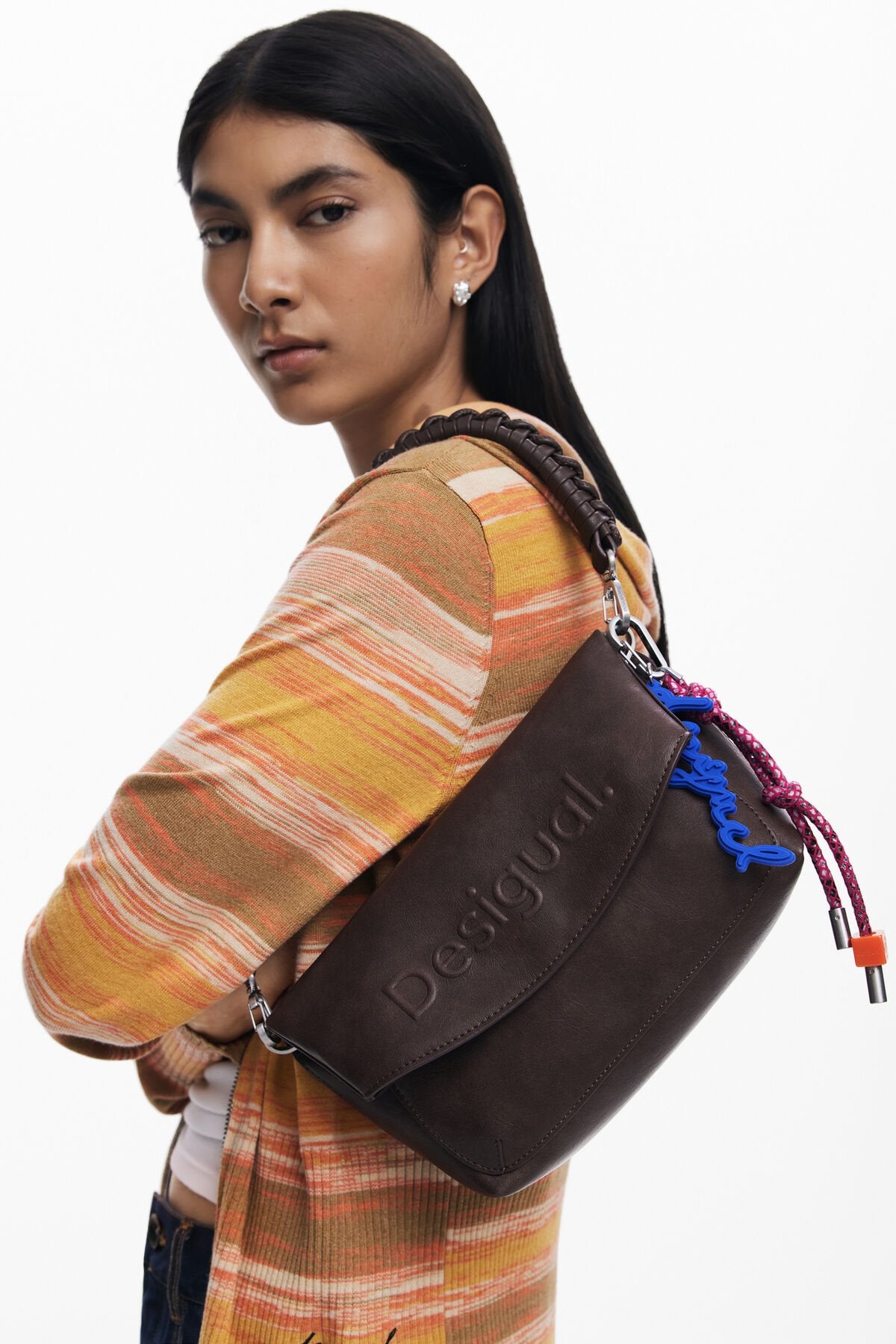 Дамска чанта Women’s shoulder bag Desigual 25WAXP70 6009 Brown lifestyle view 1