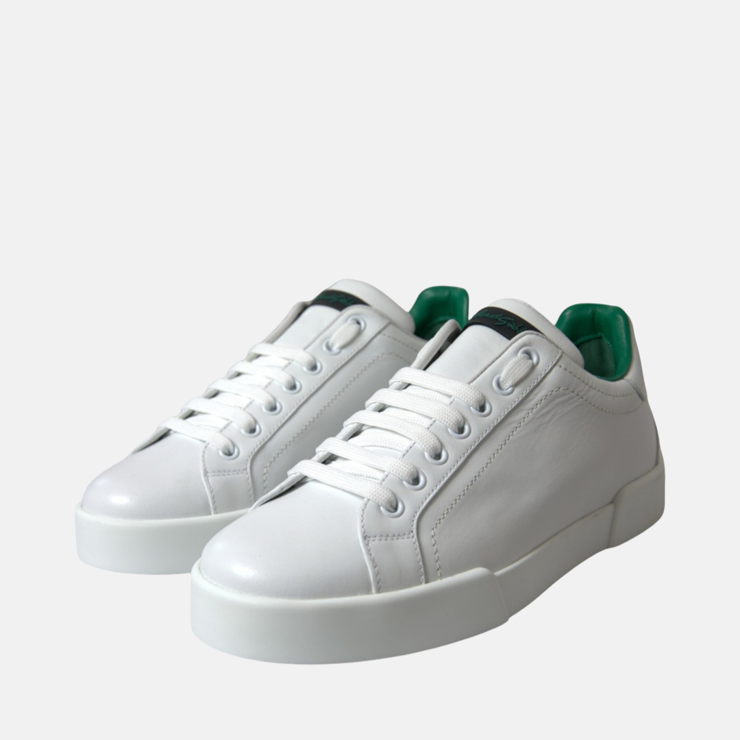 Мъжки бели кецове DOLCE & GABBANA Portofino White Calfskin Sneakers