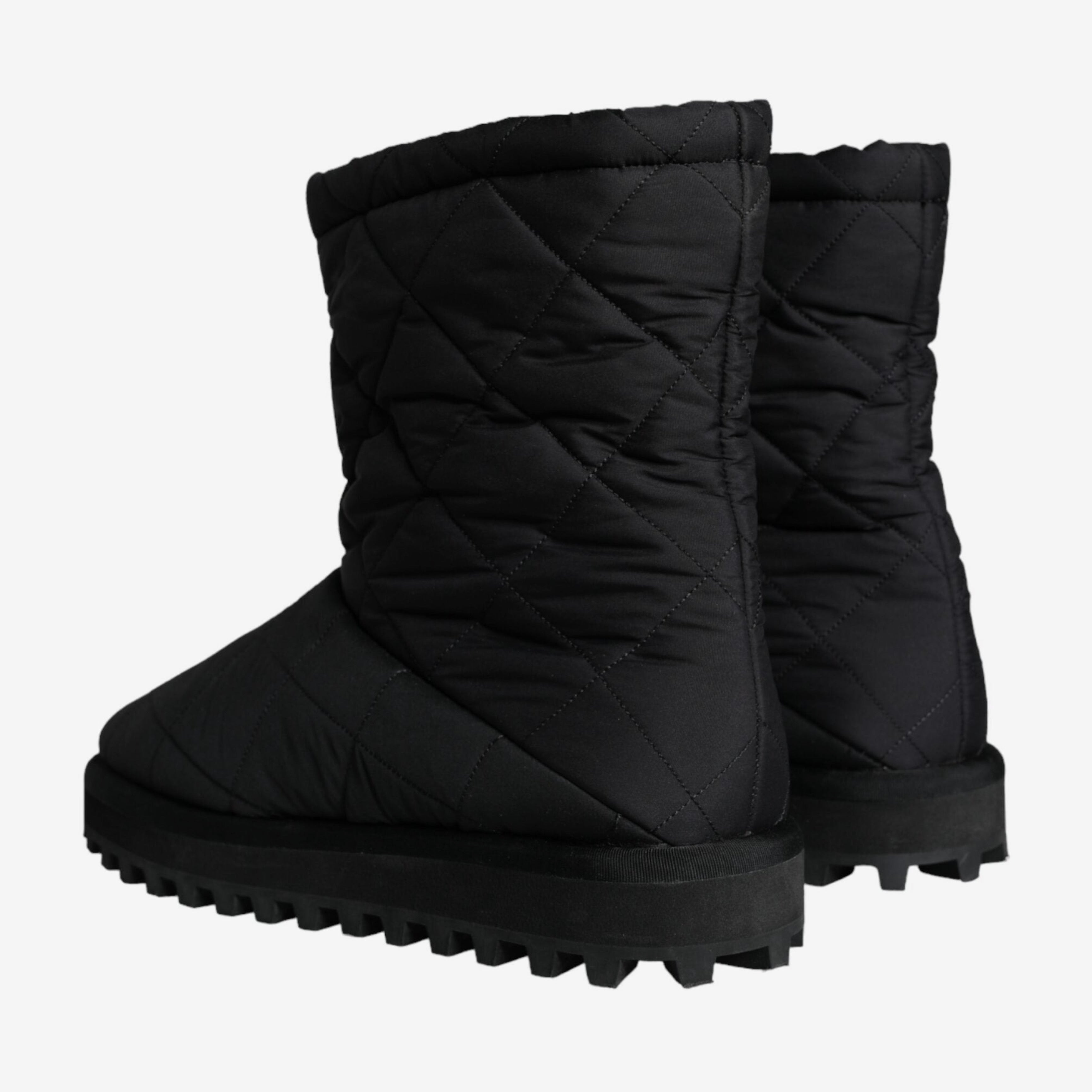 Мъжки луксозни апрески в черно Dolce & Gabbana Men’s Black Nylon Padded Mid Calf Snow Boots