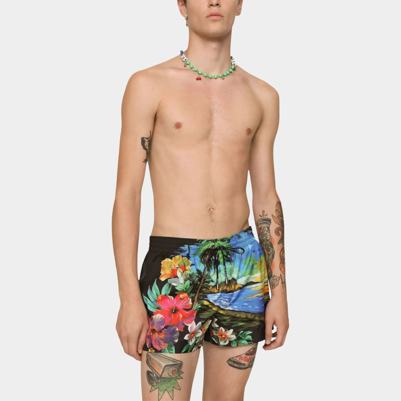 Dolce & Gabbana Tropical Hawaiian Swimwear M4A06T FHMRD HH4JJ Front View