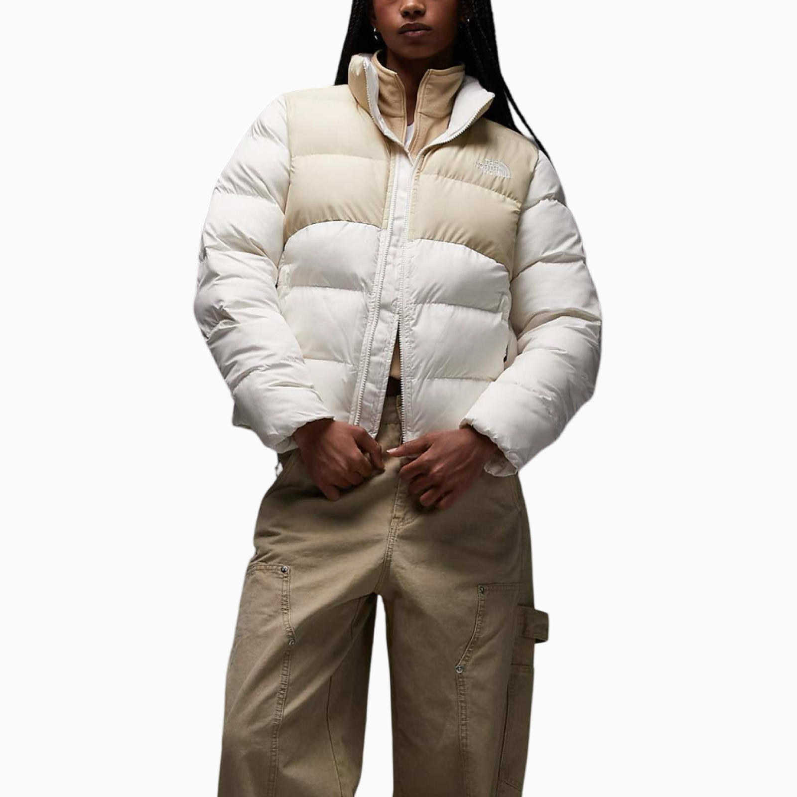 Дамско бежово яке The North Face Women Jacket NF0A89JDTIU1 Front View