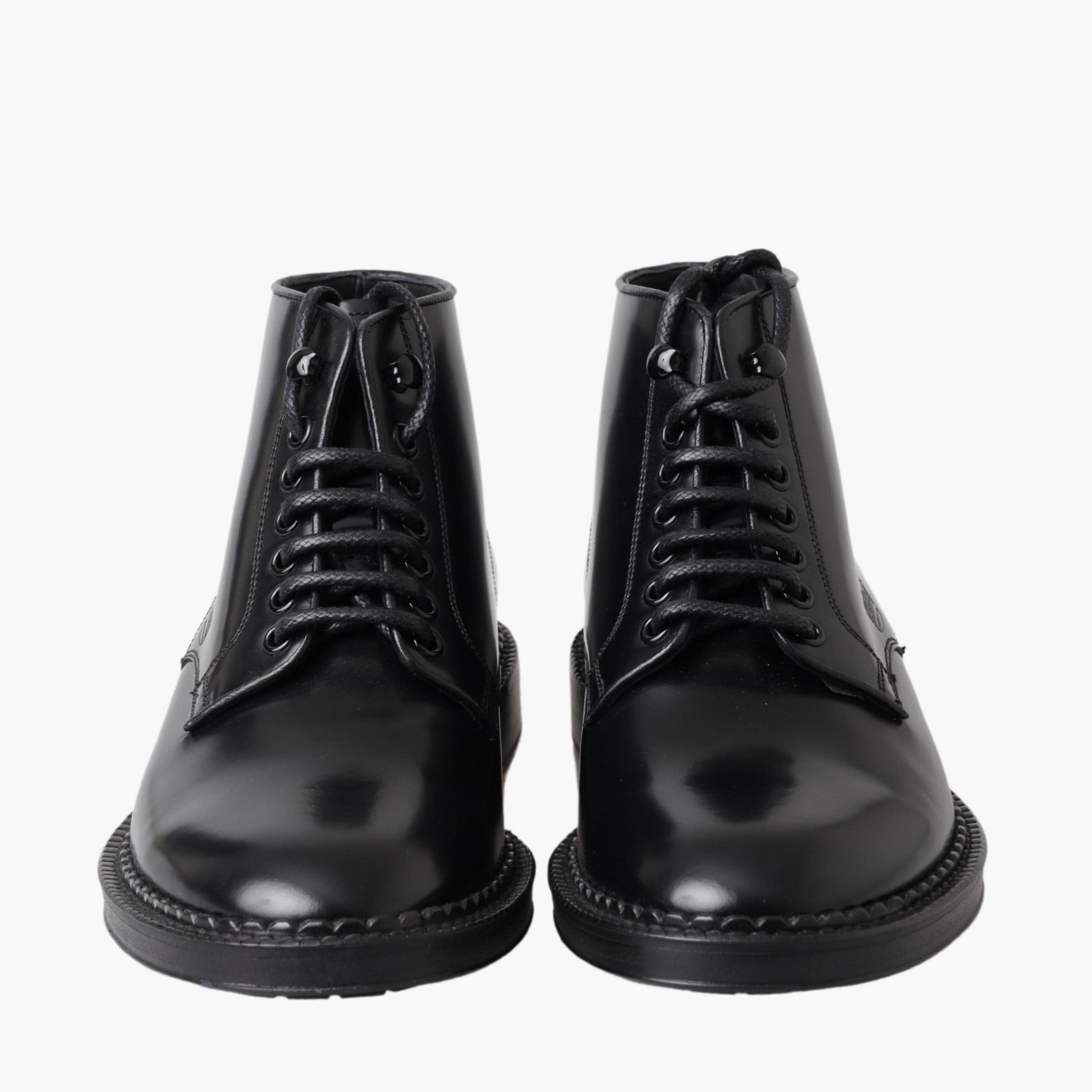 Мъжки луксозни боти от естествена кожа Dolce & Gabbana Men’s Elegant Black Leather Ankle Boots