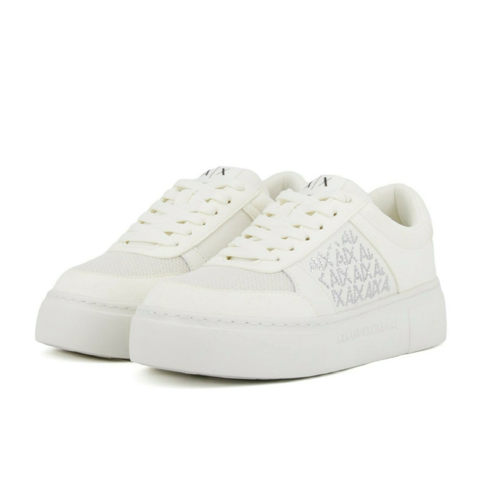 Дамски бели кецове Armani Exchange Women Sneakers XW002788 AF23057 U0011 Front View