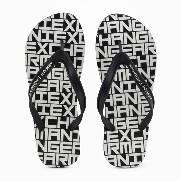 Мъжки джапанки в черно и бяло Men’s flip flops Armani Exchange XUQ002 XV676 N814 Black / Off White Top view