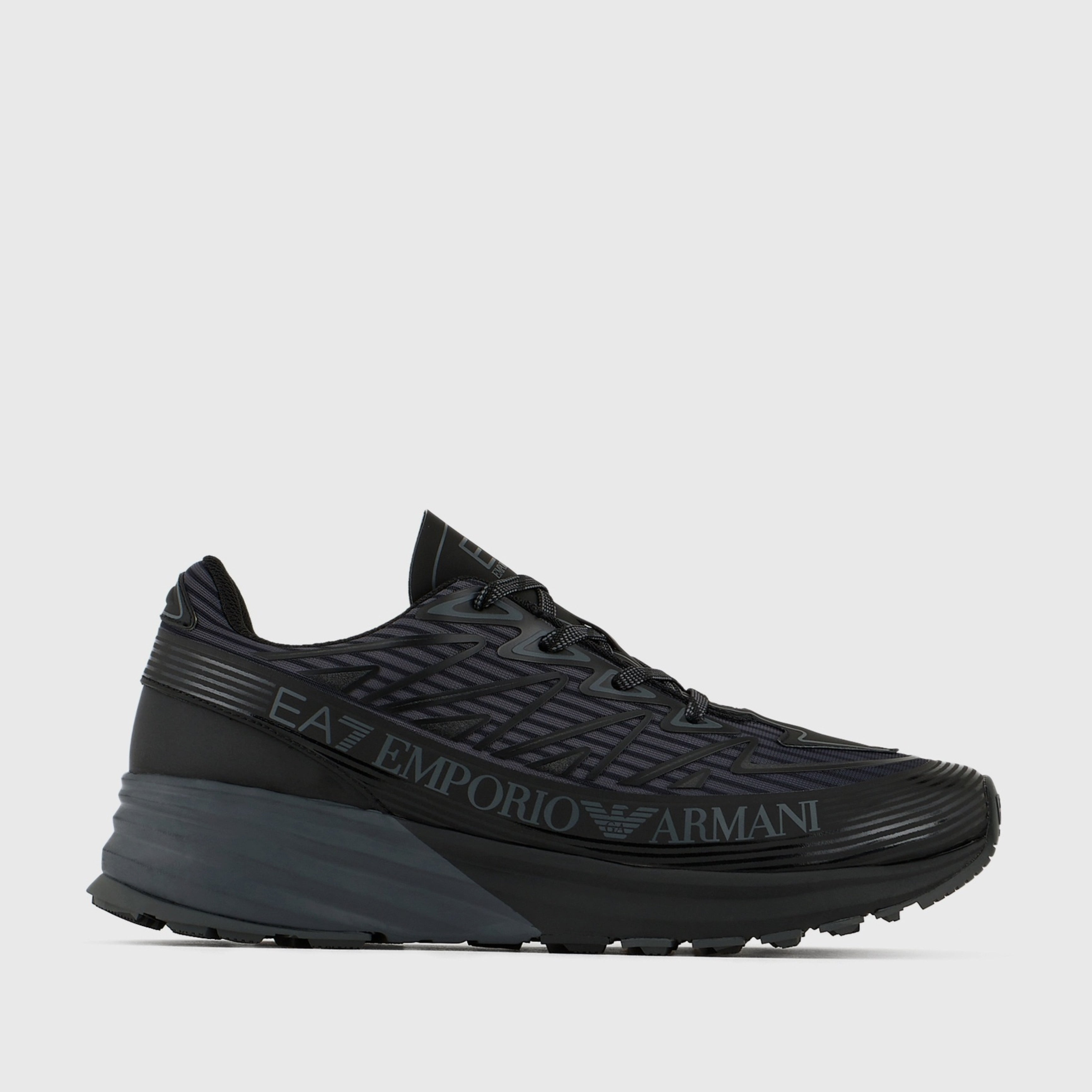 Мъжки маратонки в черно Men’s EA7 Emporio Armani Crusher Distance Trail Sneakers X8X129 XK307 S336 Triple Black