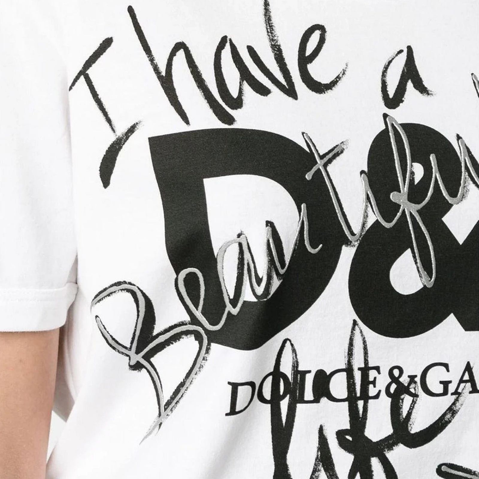 Дамска бяла тениска Dolce & Gabbana Logo Print  Women T-shirt