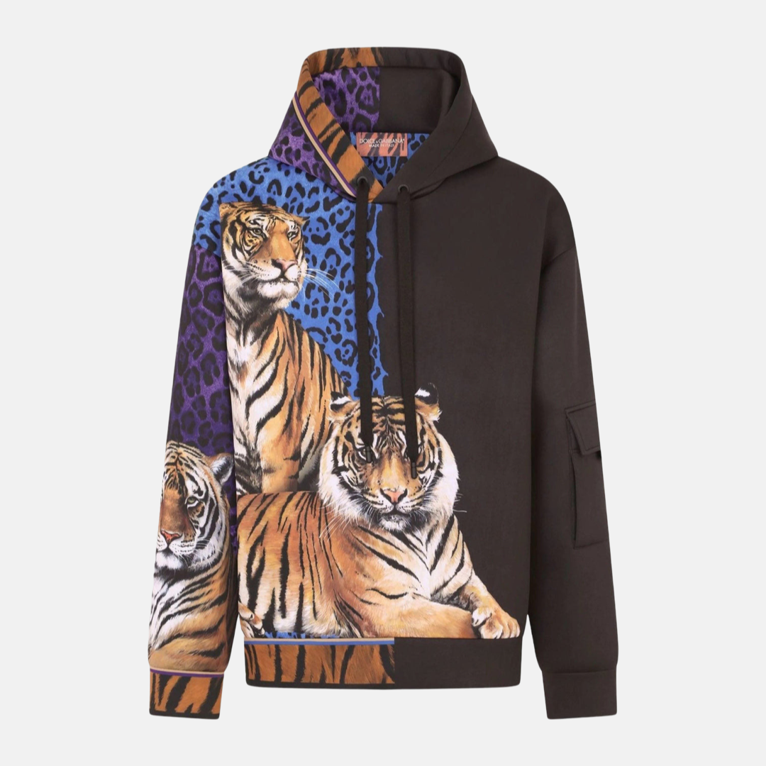 Мъжко худи Dolce & Gabbana Multicolor Tiger Hooded Sweatshirt