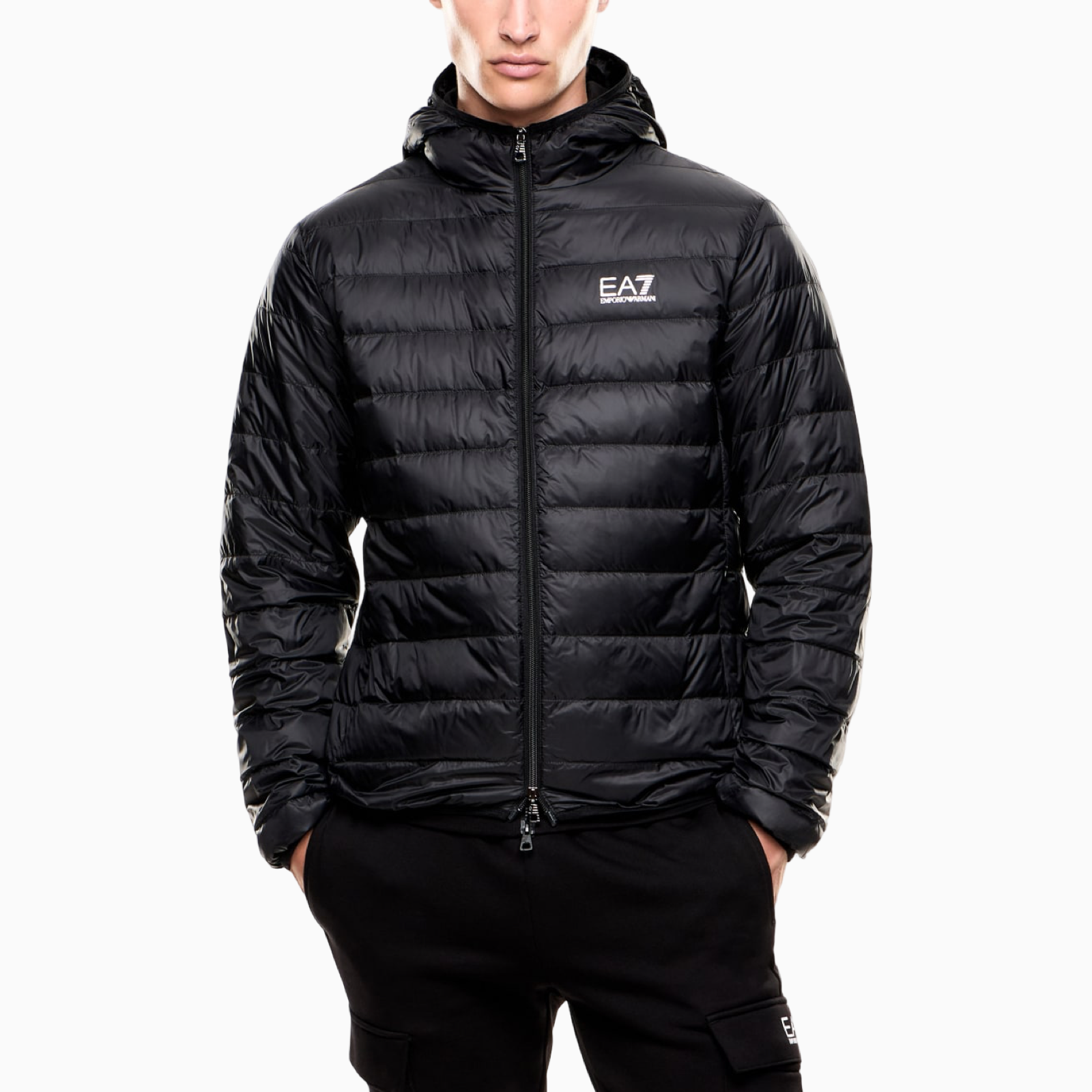 Мъжко черно яке EA7 Emporio Armani Men Jacket 8NPB24 PNGPZ Front View