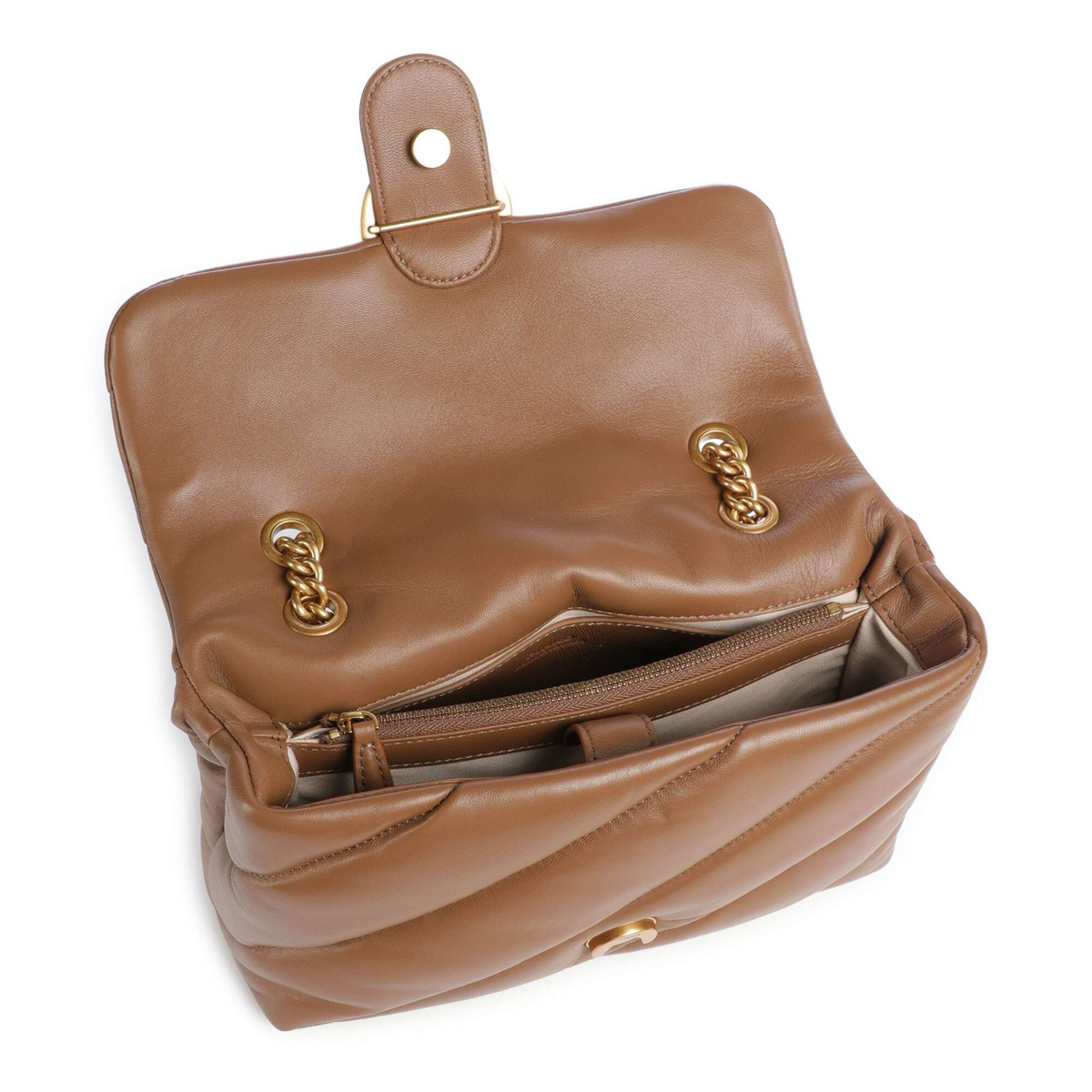 Дамска кафява чанта Pinko Love Puff Classic CL Sheep Nappa 100038 A0F2 M37Q Inside View