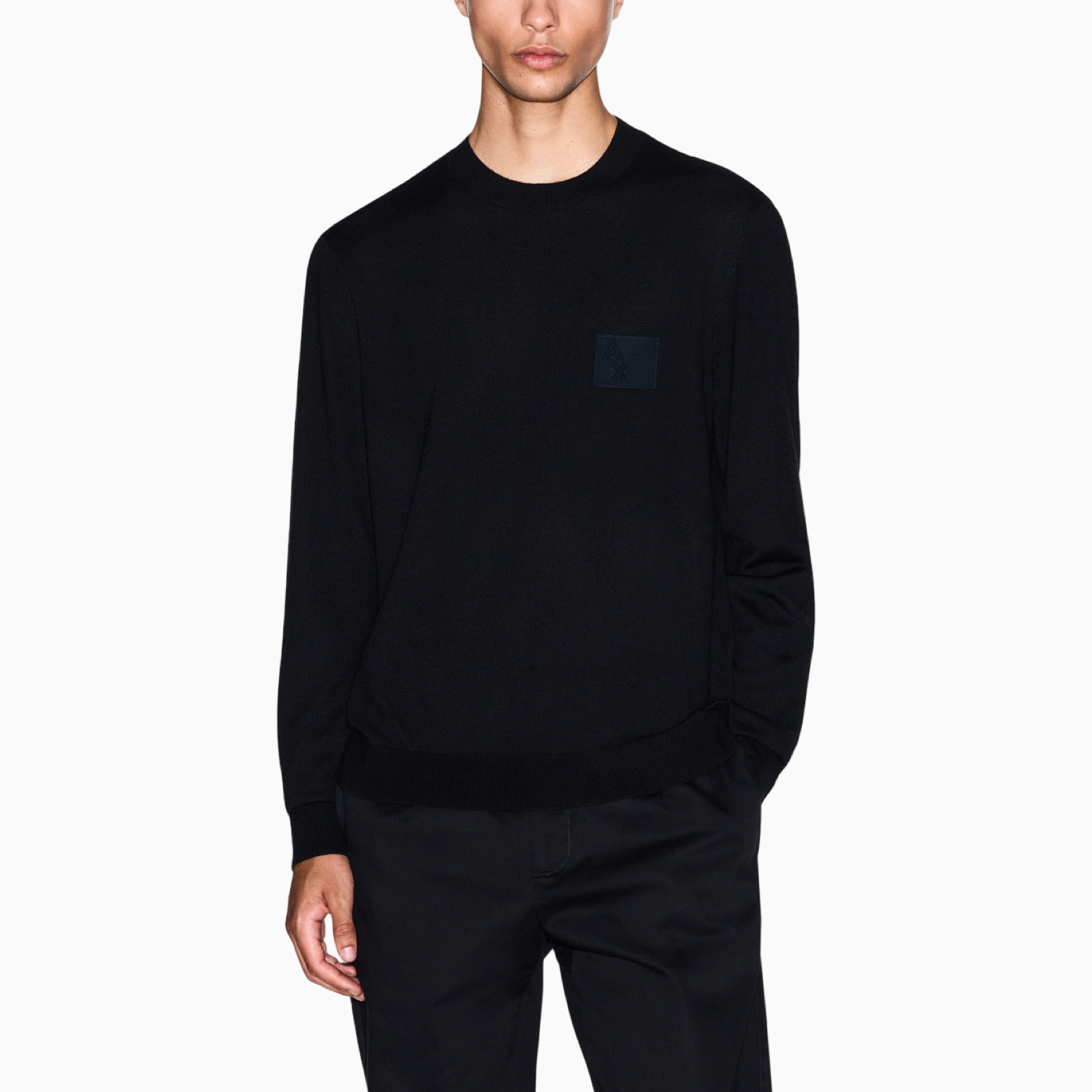 Мъжки черен пуловер Armani Exchange Men Sweater XM001329 AF11982 Front View