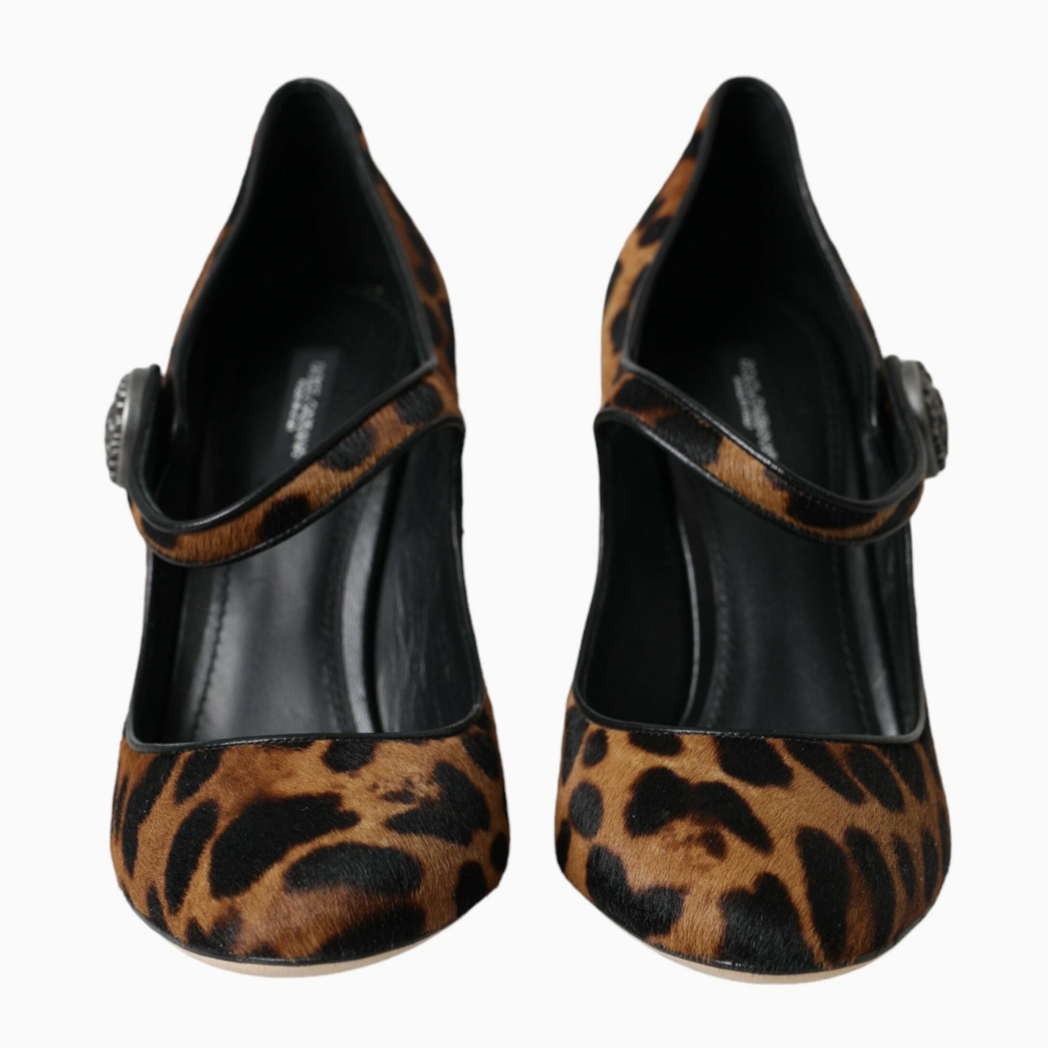 Дамски луксозни обувки на висок ток Dolce & Gabbana Mary Jane Leopard