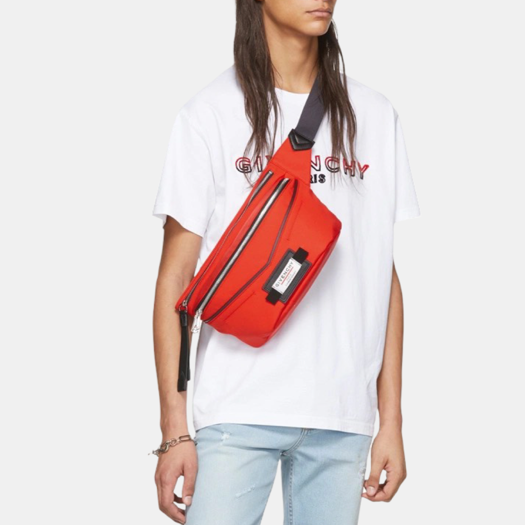 Мъжка чанта за кръста Givenchy Elegant Large Bum Belt Bag in Red and Black