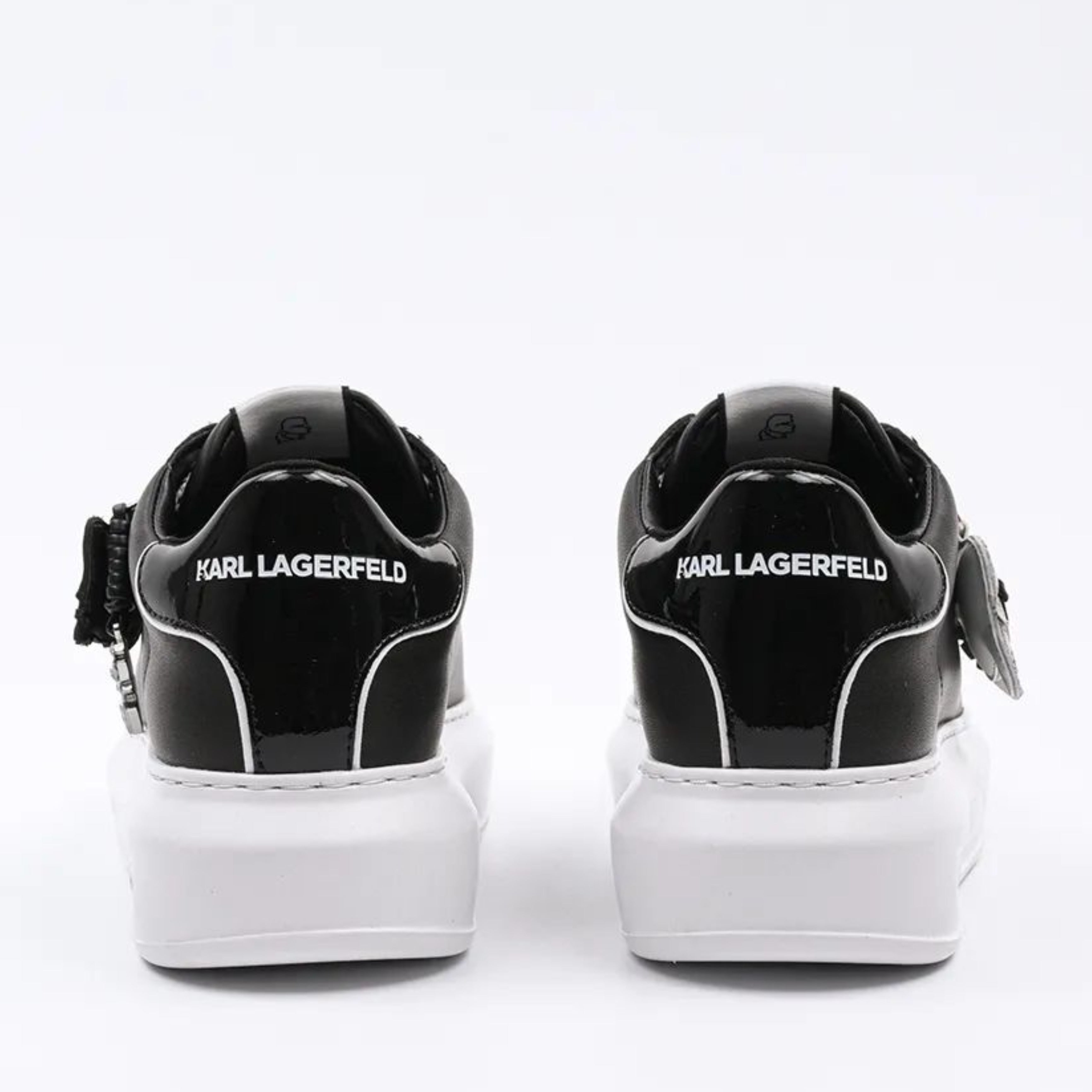 Дамски кецове от естествена кожа в черно колекция пролет/лято 2025 Women’s leather sneakers Karl Lagerfeld KAPRI KL62576T 000 Black