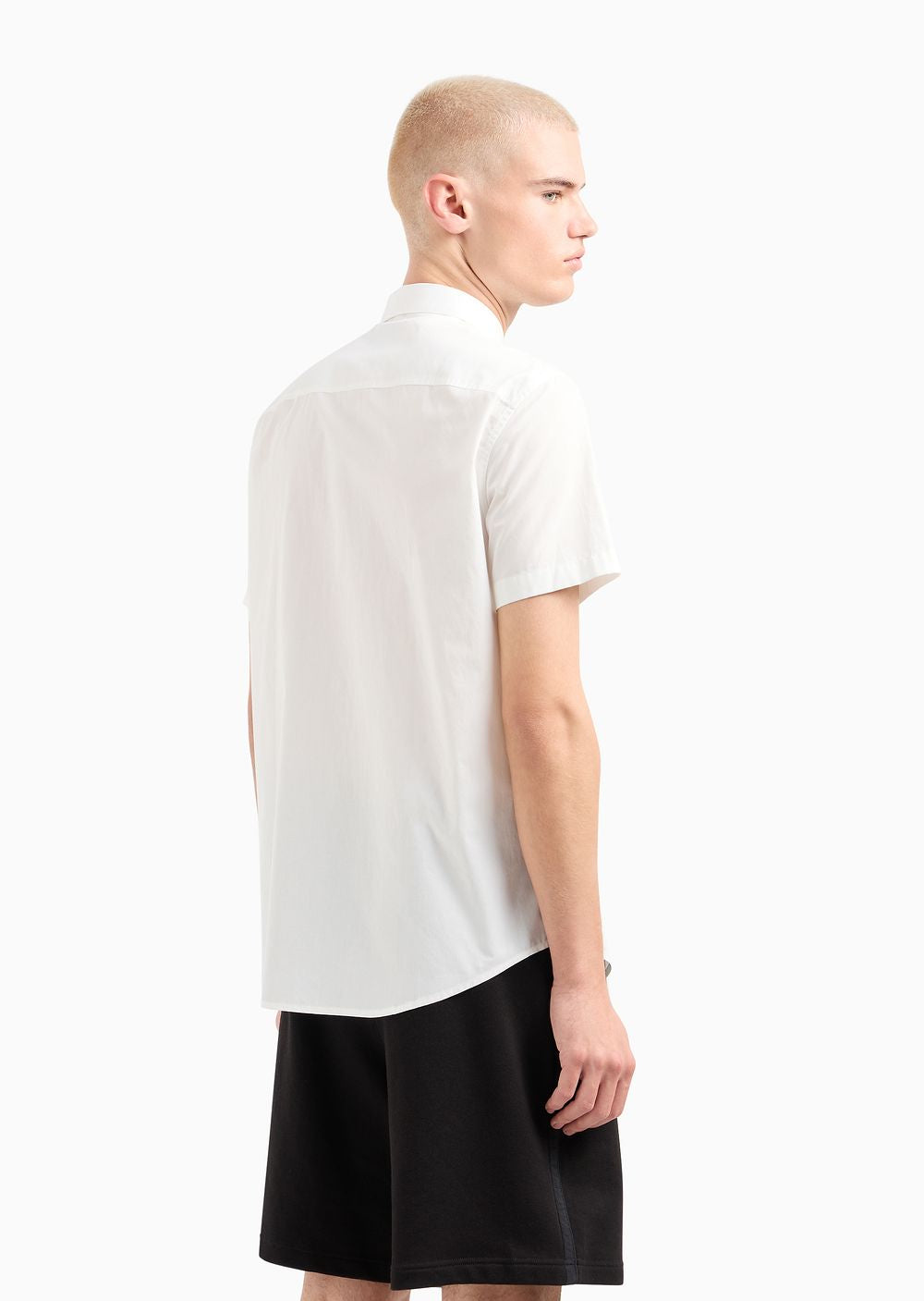 Мъжка риза с къс ръкав в бяло Armani Exchange 3DZC27 ZNXLZ 11116 нова колекция