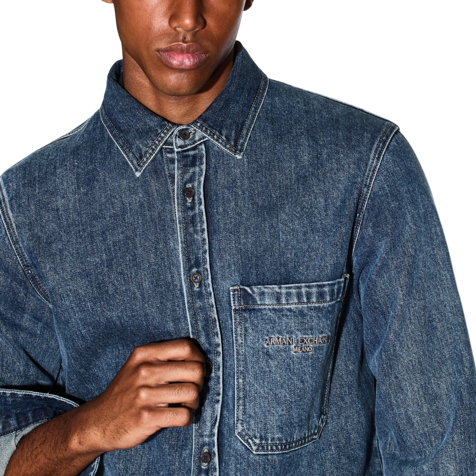 Мъжка дънкова риза Armani Exchange Men Shirt XM000950 AF14870 Close-Up