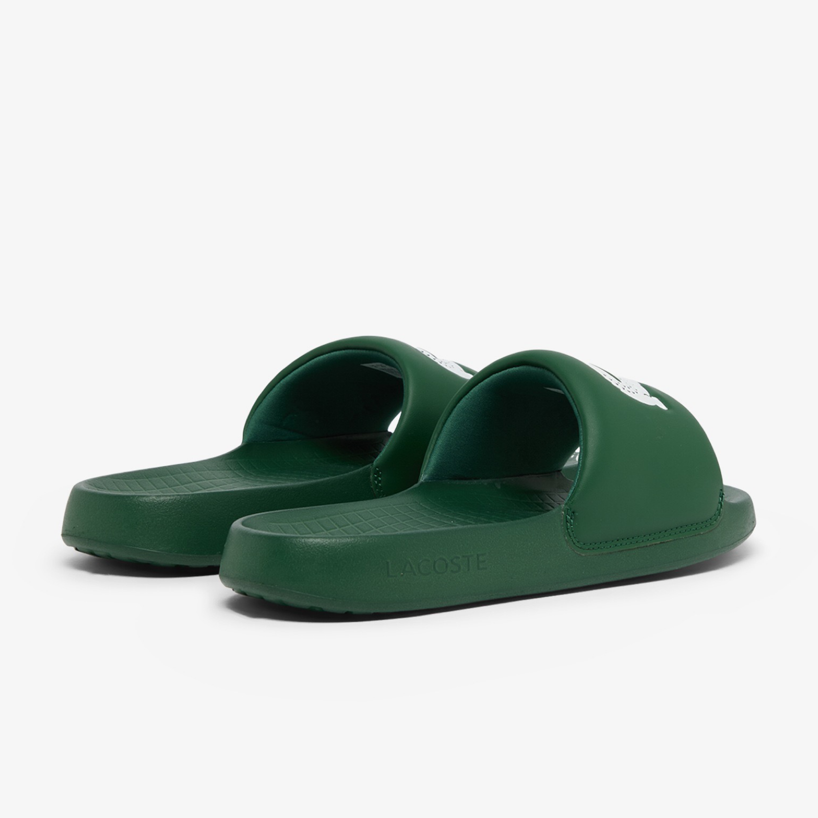 Мъжки чехли Men’s slippers Lacoste Serve Slide 1.0 51CMA0017-2D2 Dark Green / White Heel View