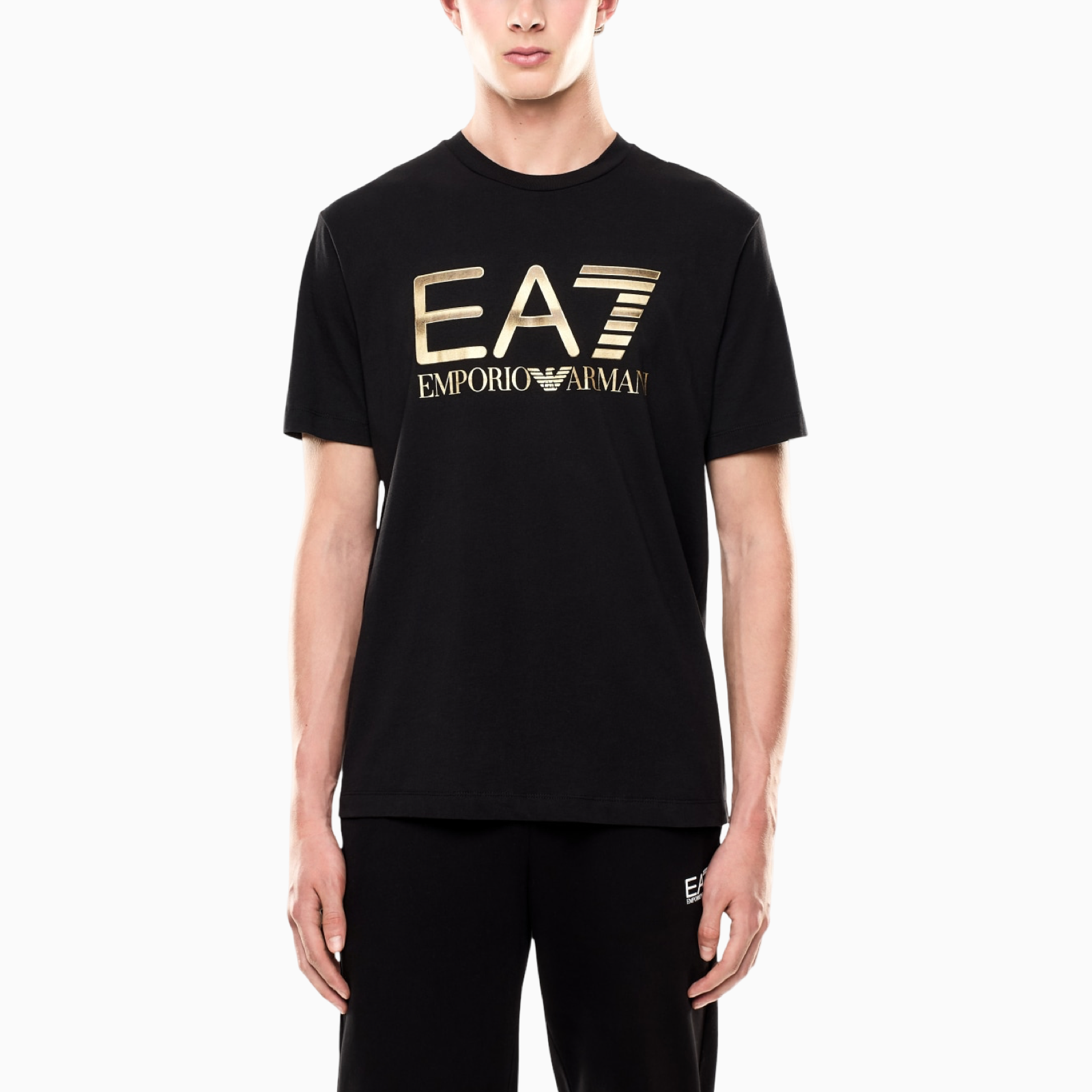 Мъжка черна тениска EA7 Emporio Armani Men T-shirt 7M001189 AF17789 Front View