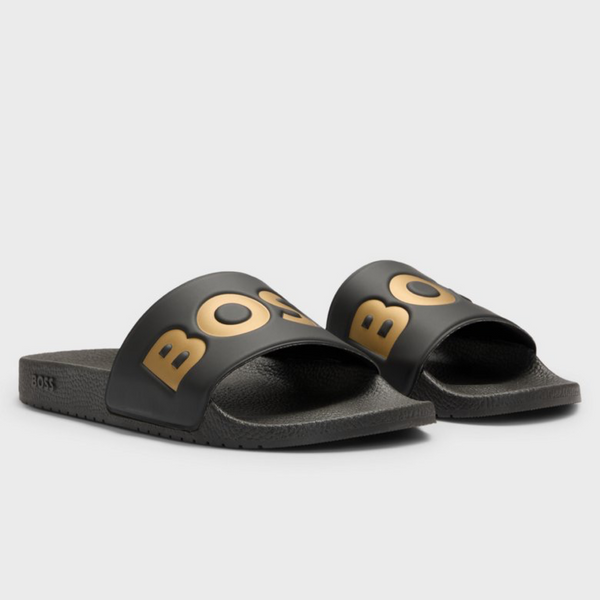 Мъжки черни чехли Boss Men Slippers 50536835 007 Lateral View