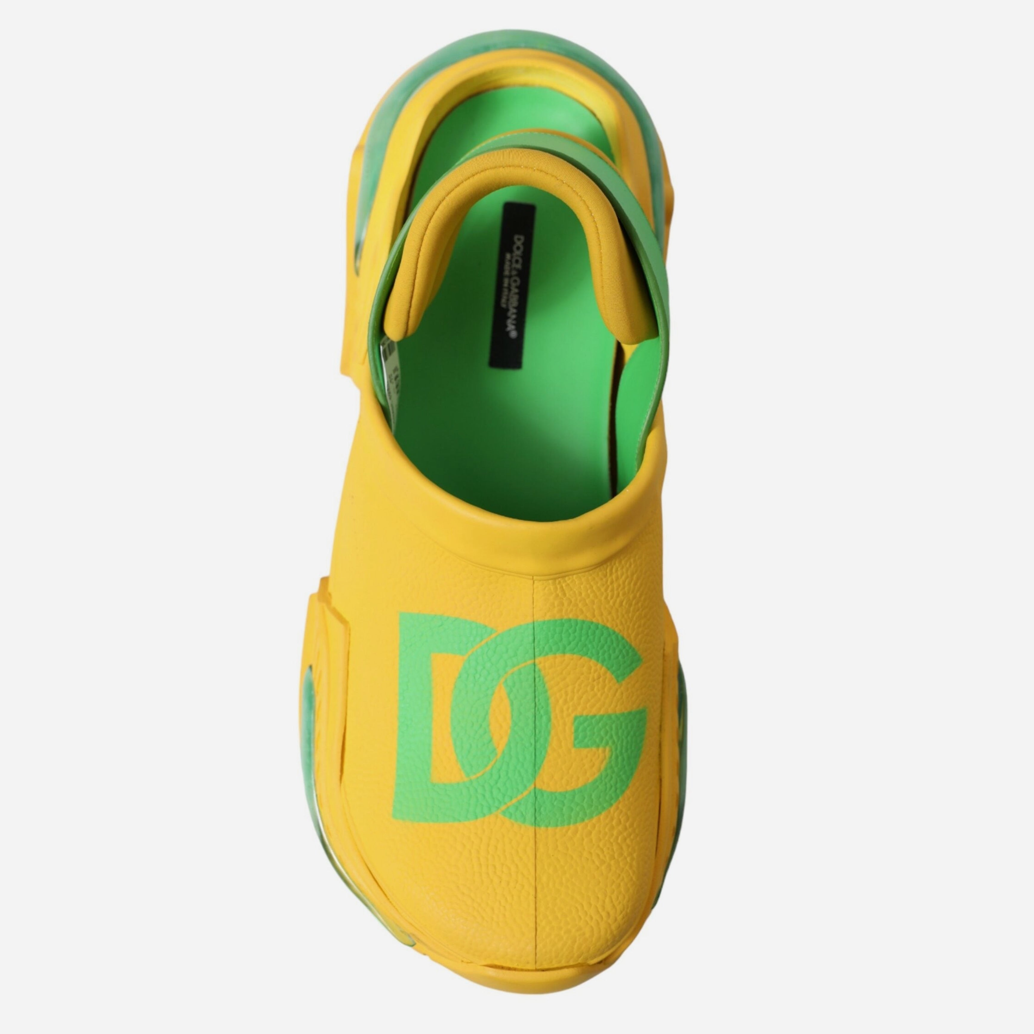 Мъжки луксозни чехли в жълто и зелено Dolce & Gabbana Men’s Chic Rubber Clogs Slippers in Lush Colors (Yellow and Green)