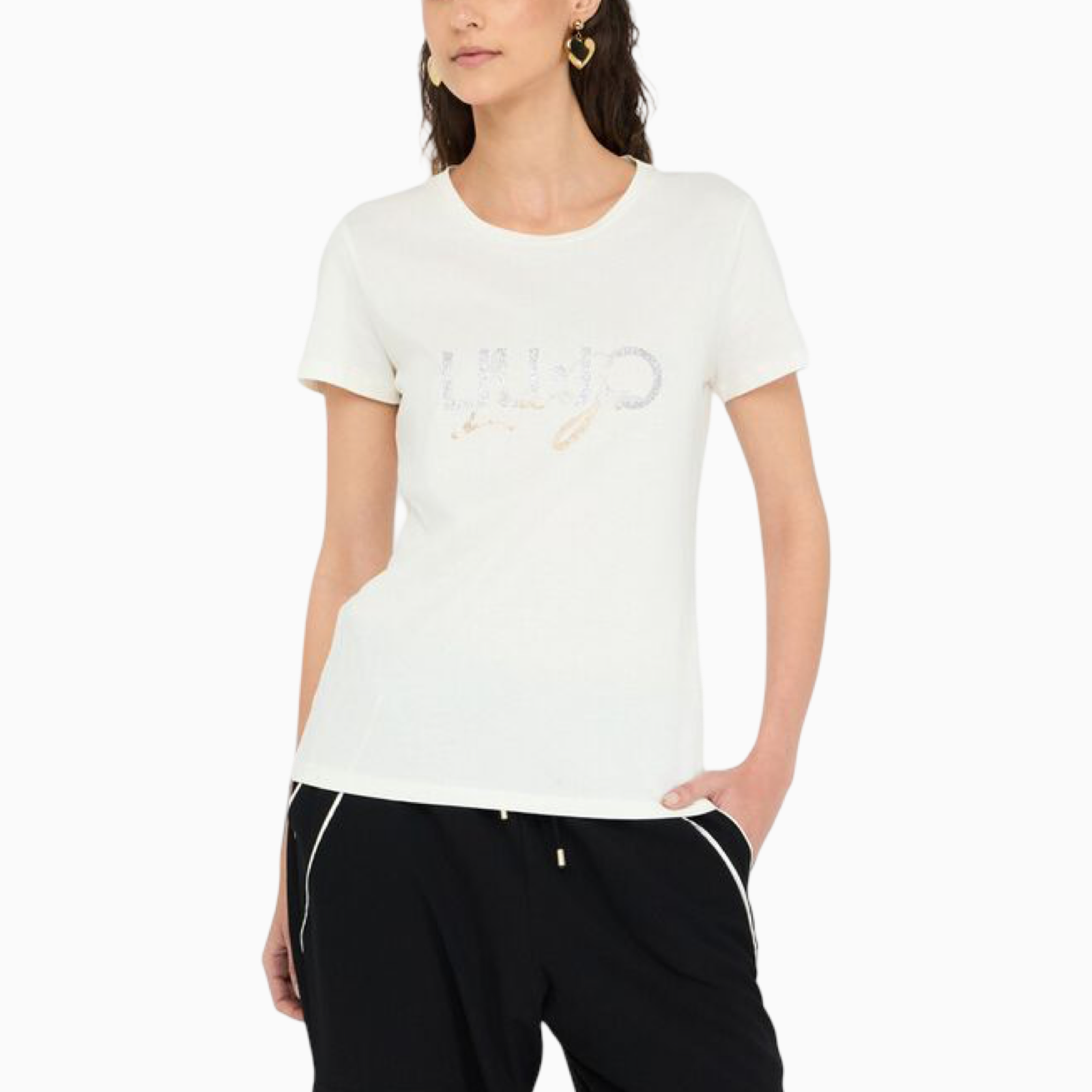 Дамска бяла тениска Liu Jo Women T-shirt TF5287 JS923 Front View