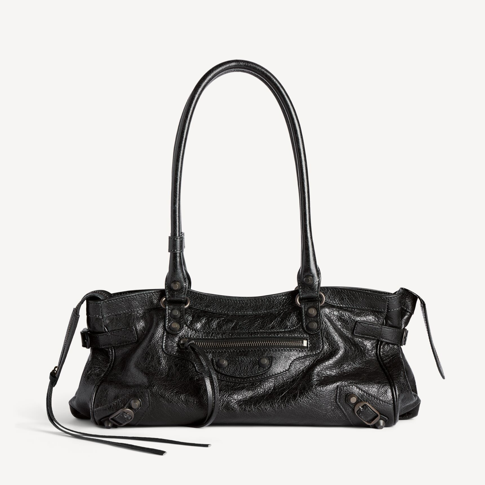 Balenciaga The Le City East-West Shoulder Bag BA8676672ABEK1000BB Front View