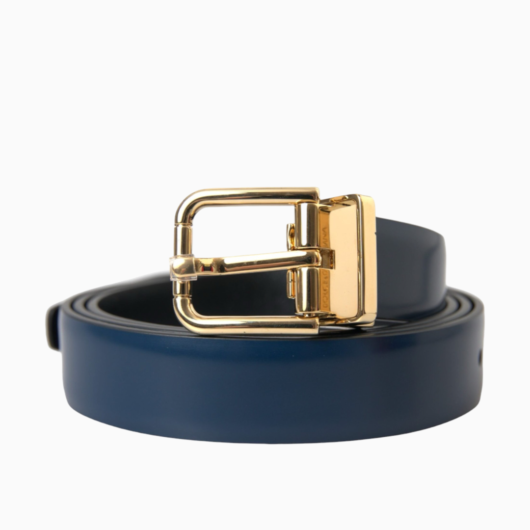 Мъжки син колан DOLCE & GABBANA
Blue Calf Leather Gold Metal Buckle Belt