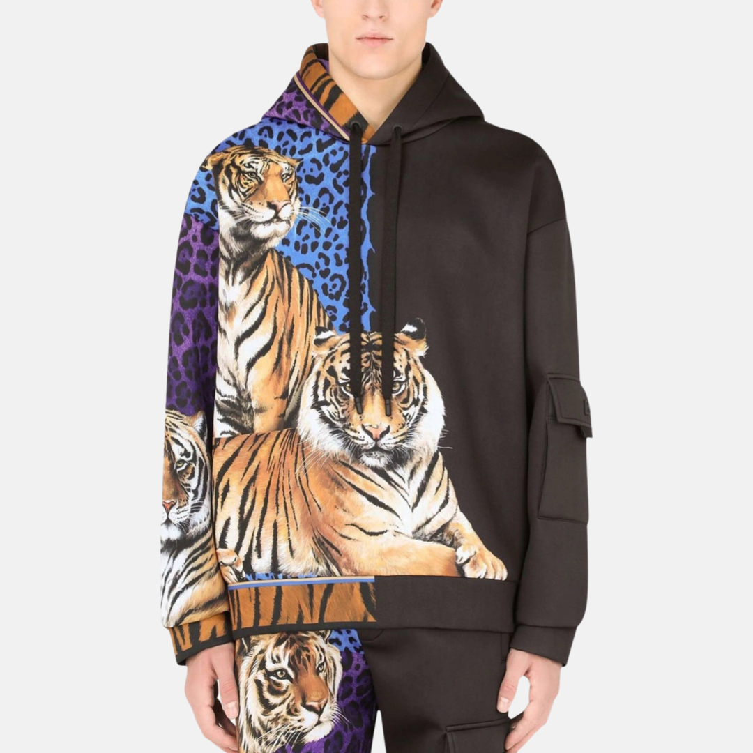 Мъжко худи Dolce & Gabbana Multicolor Tiger Hooded Sweatshirt