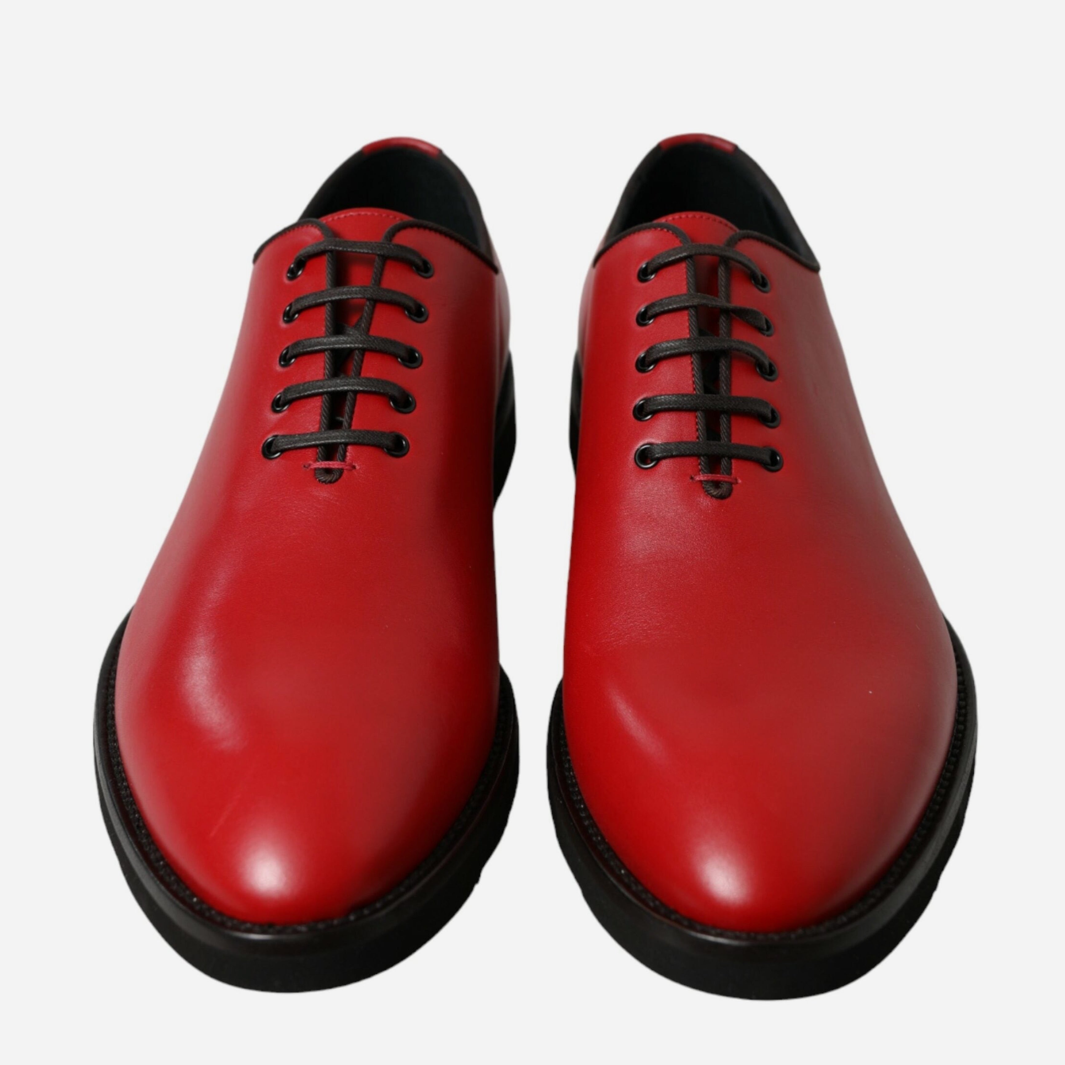 Мъжки червени луксозни обувки от естествена кожа Dolce & Gabbana Men’s Elegant Red Leather Oxford Formal Shoes