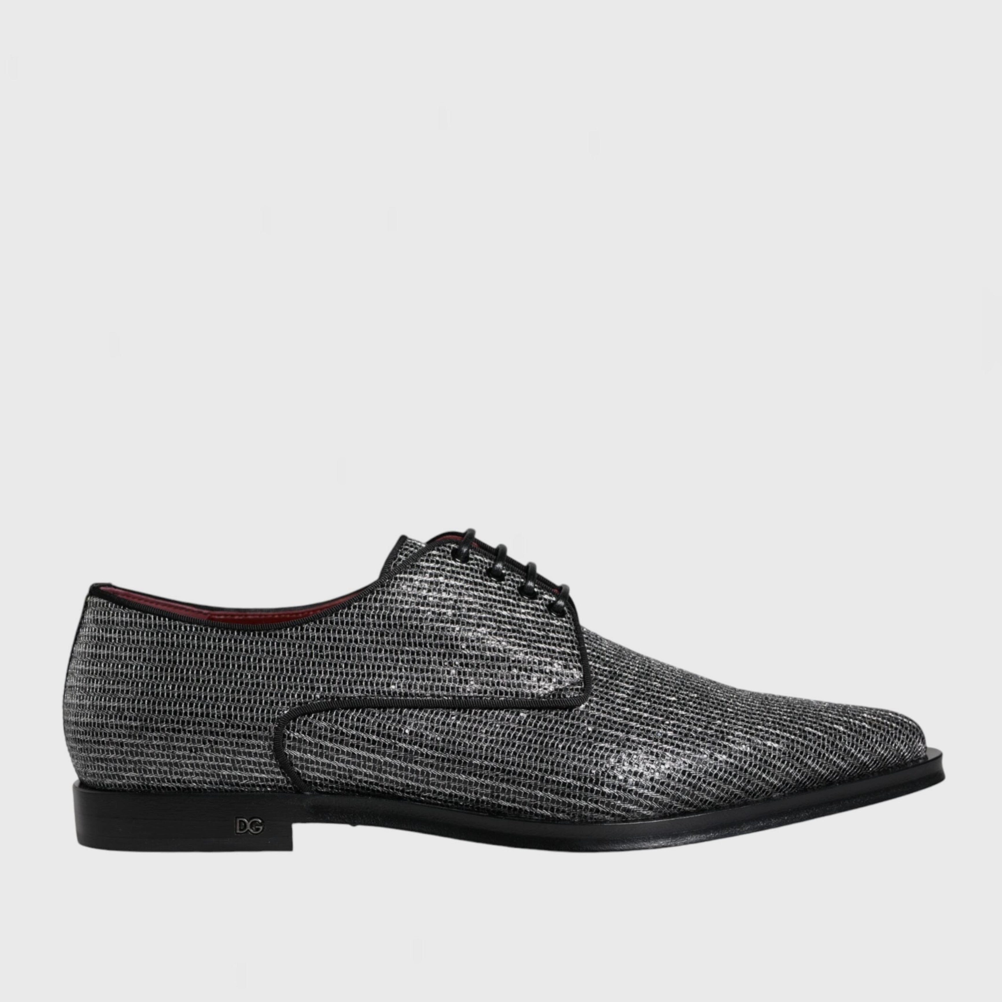 Мъжки луксозни сребристи официални обувки DOLCE & GABBANA Men’s Luxury Silver Derby Formal Shoes