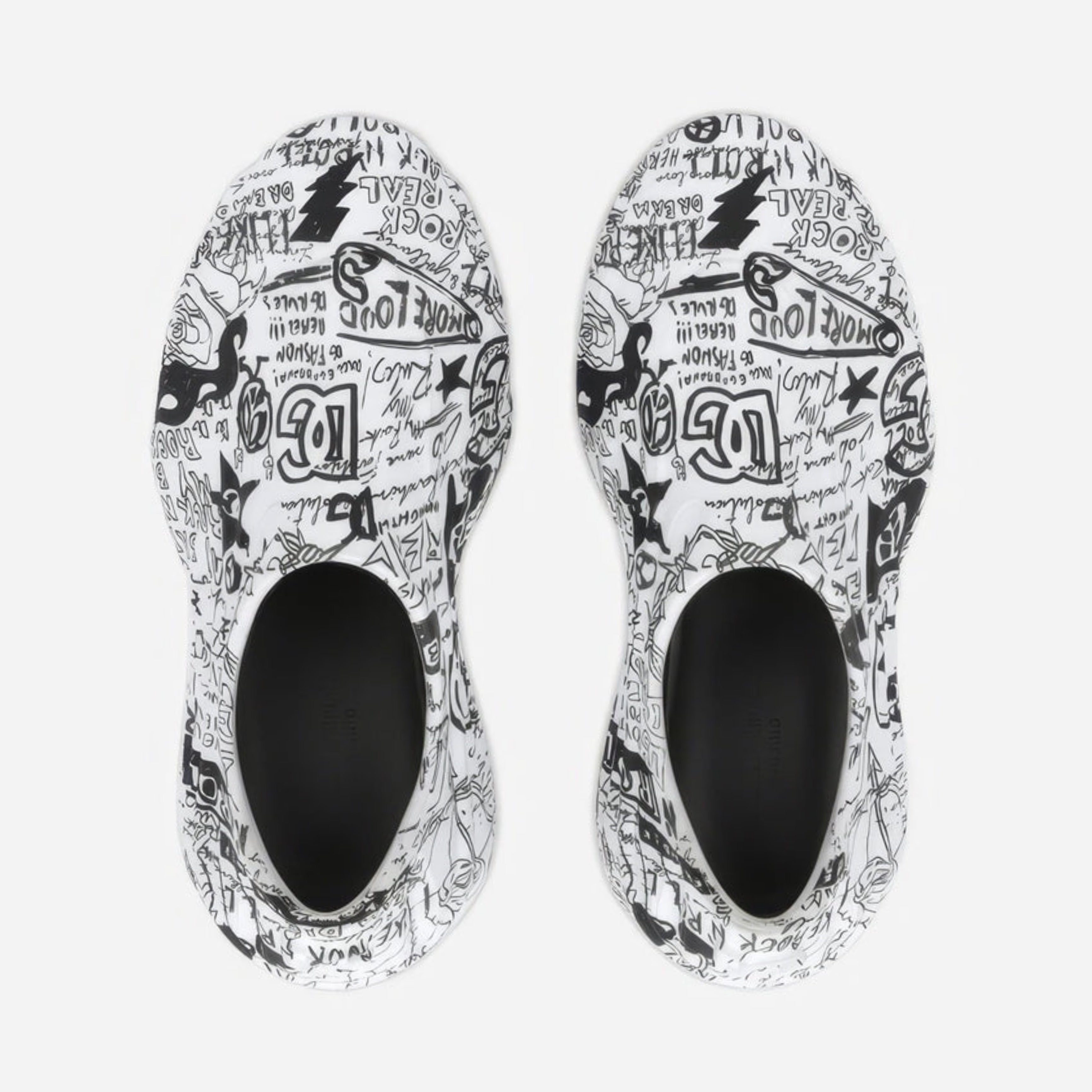 Мъжки кецове Dolce & Gabbana White Black Graffiti Daymaster Sneakers