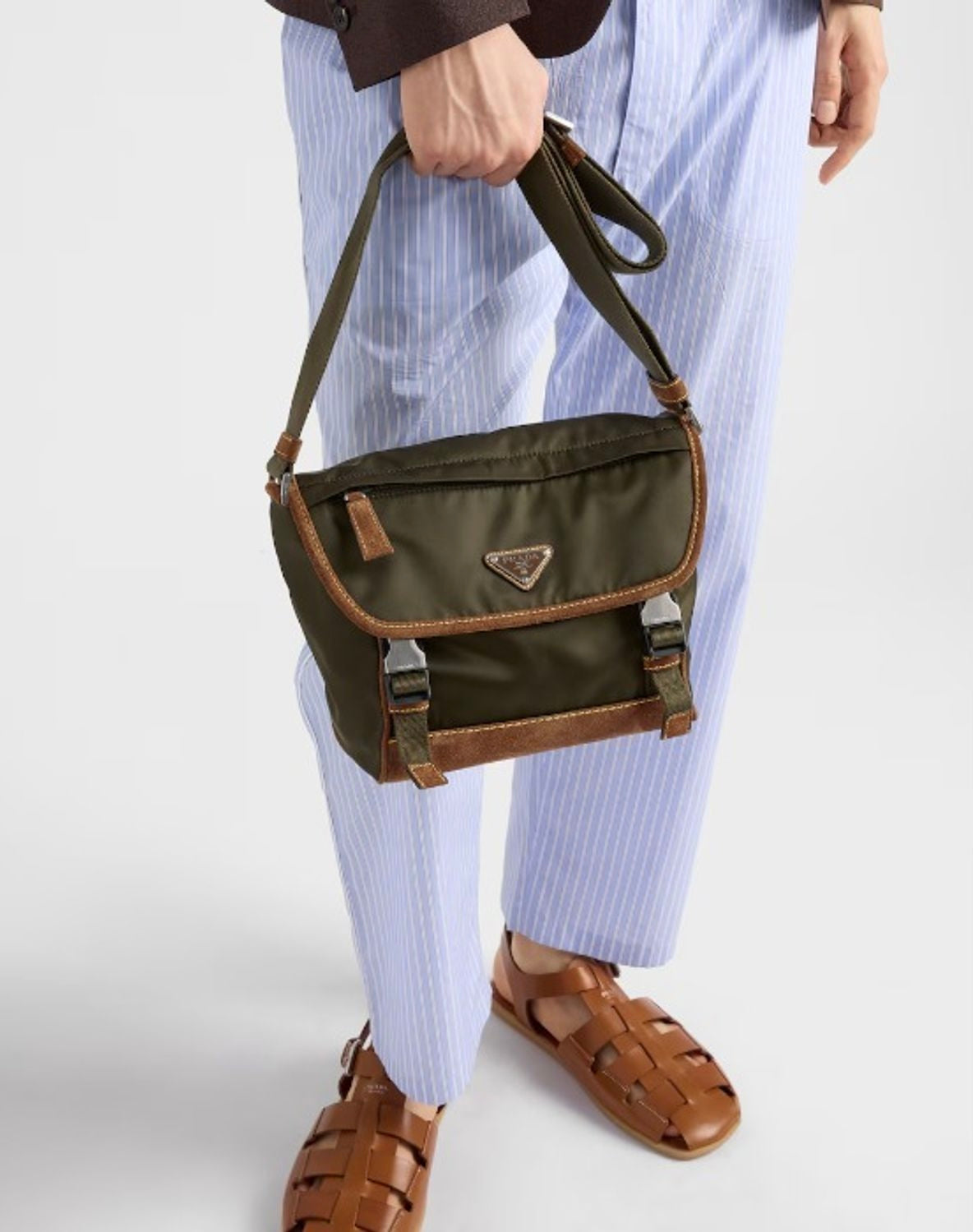 Prada Re-Nylon and Leather Shoulder Bag