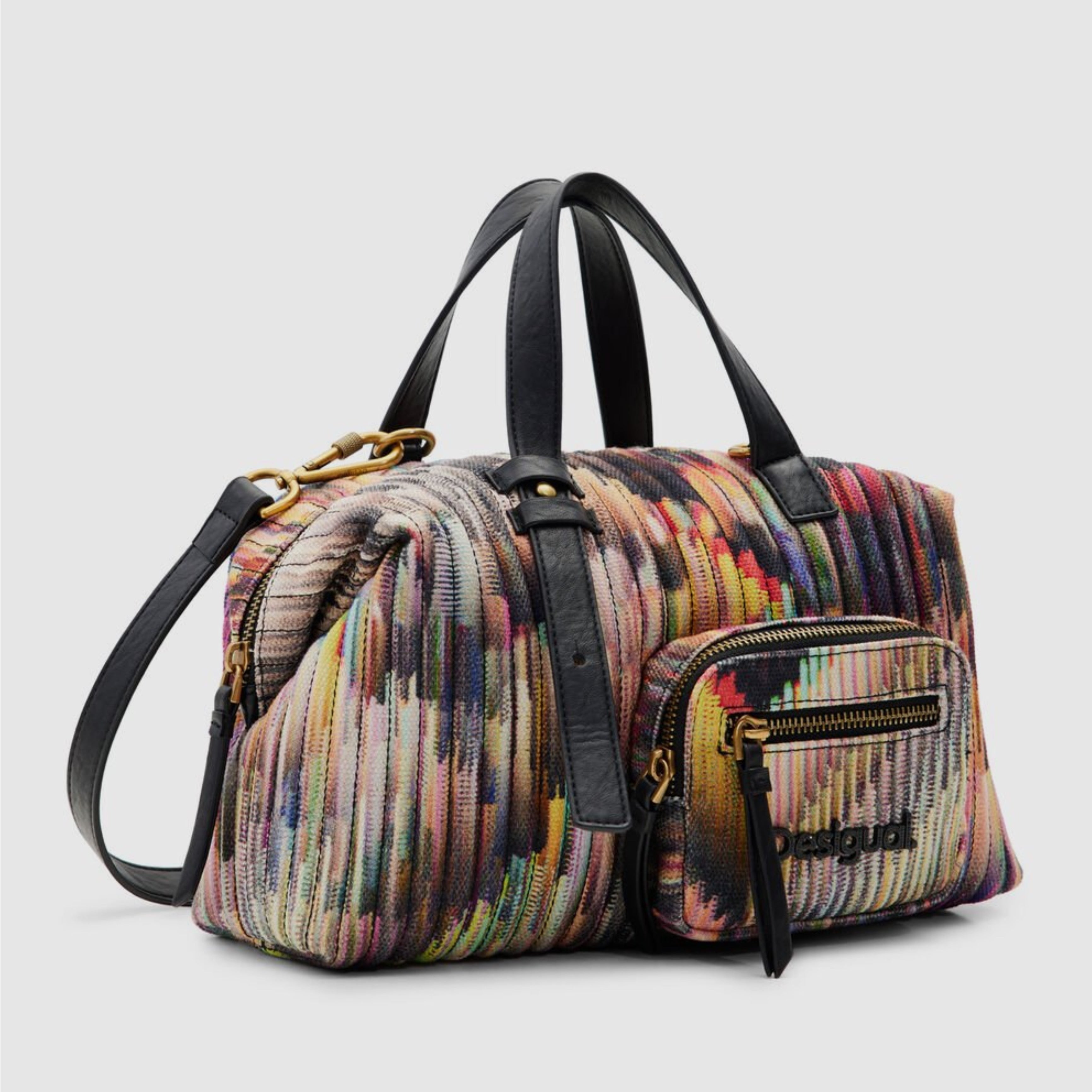 Дамска чанта Women’s canvas handbag Desigual 23WAXA42 9019U Multicolor angled view