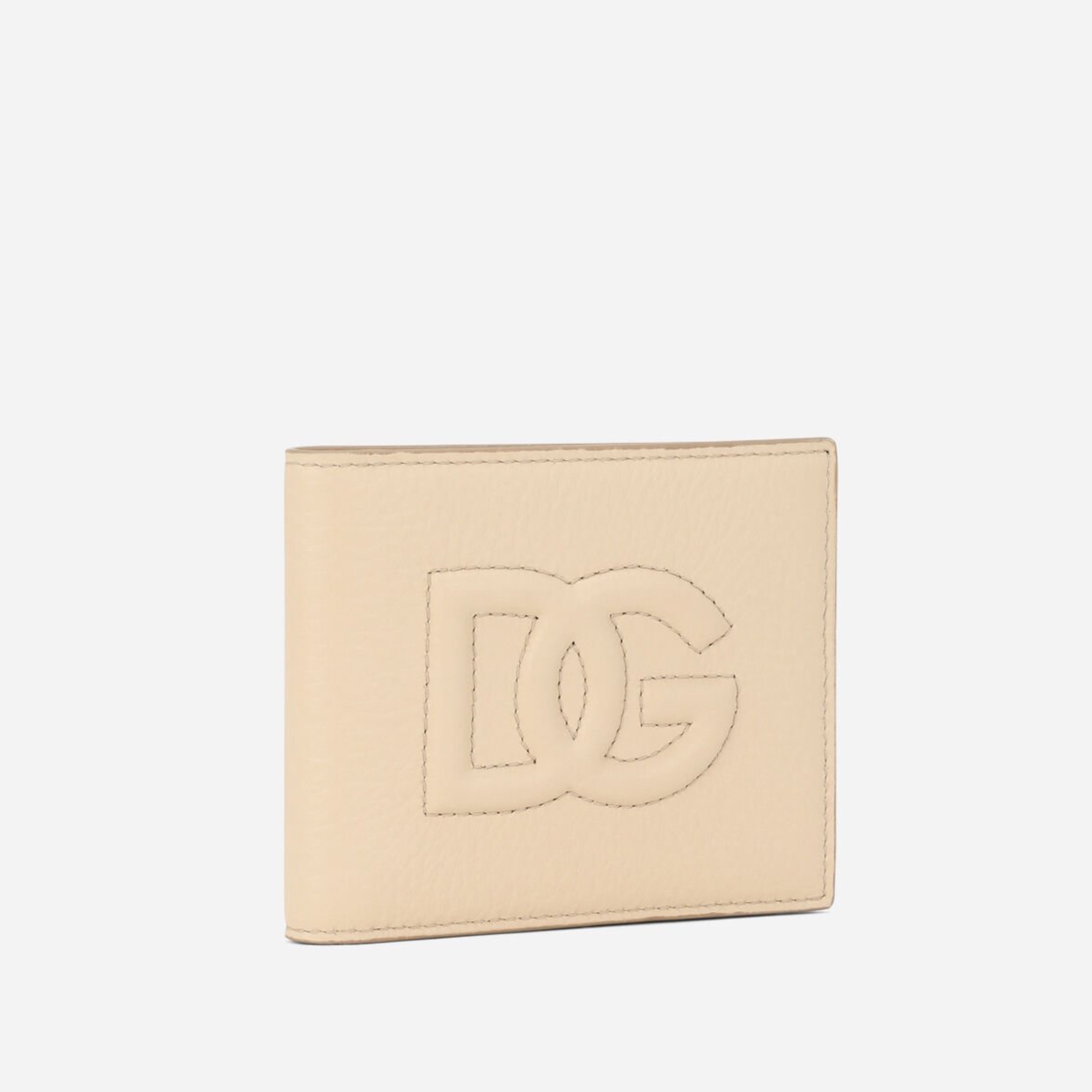 Мъжки луксозен бежов портфейл от еленова кожа Dolce & Gabbana  Men’s Beige Deer Leather Luxury Wallet